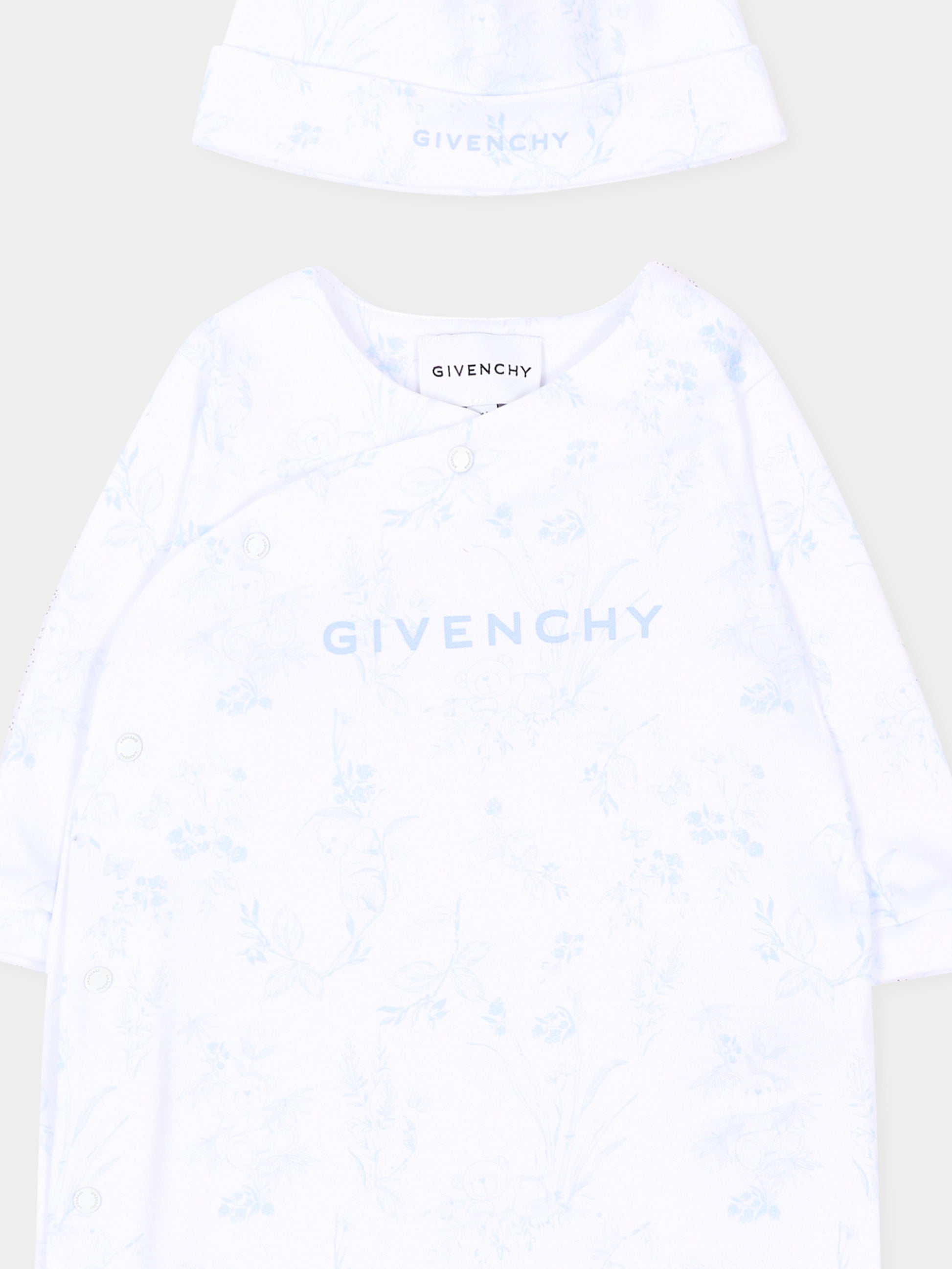 Set Tutine bianco per neonato floreale,Givenchy Kids,H31534 N48