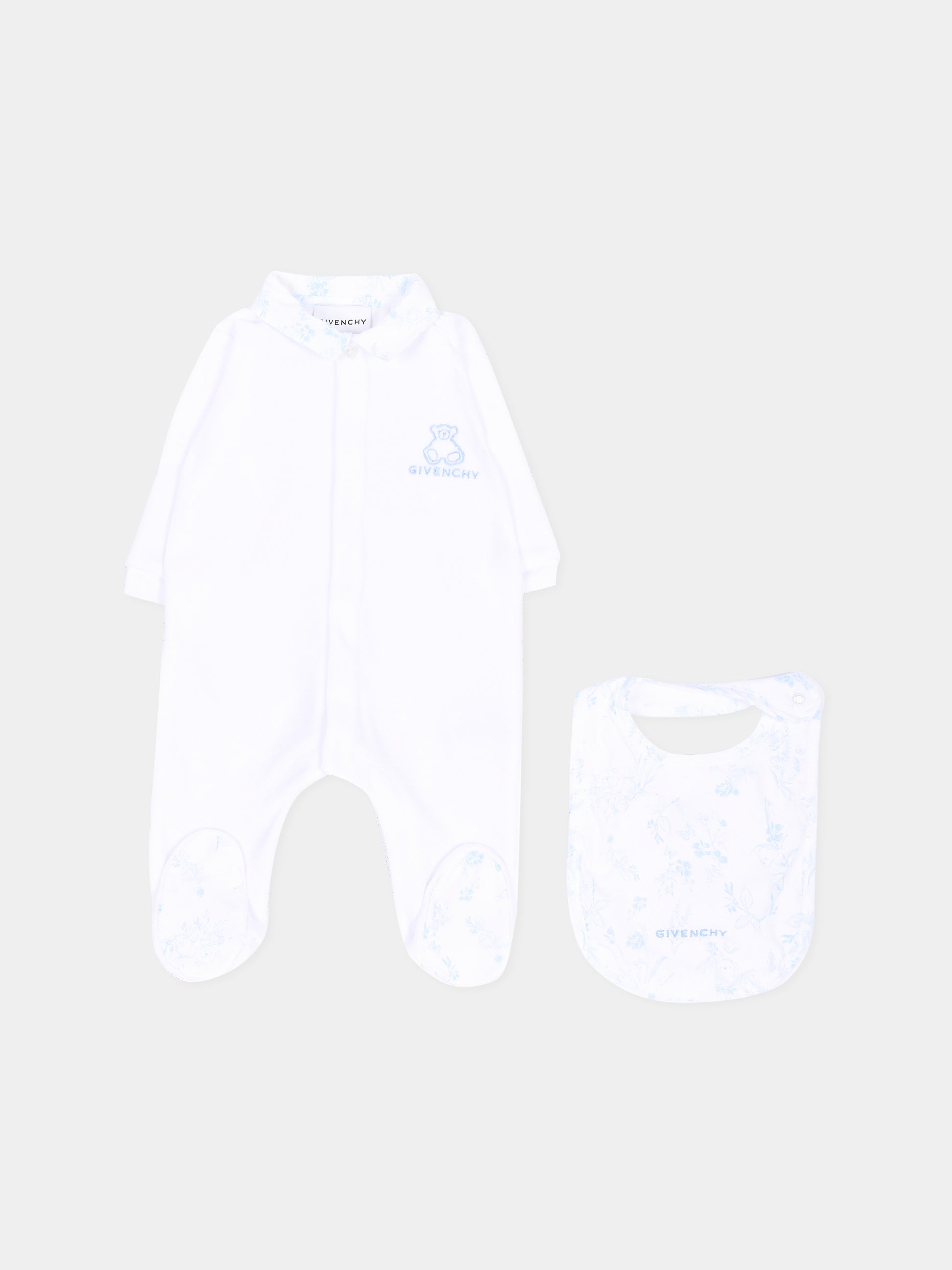 Set Tutine bianco per neonato floreale,Givenchy Kids,H31535 10P