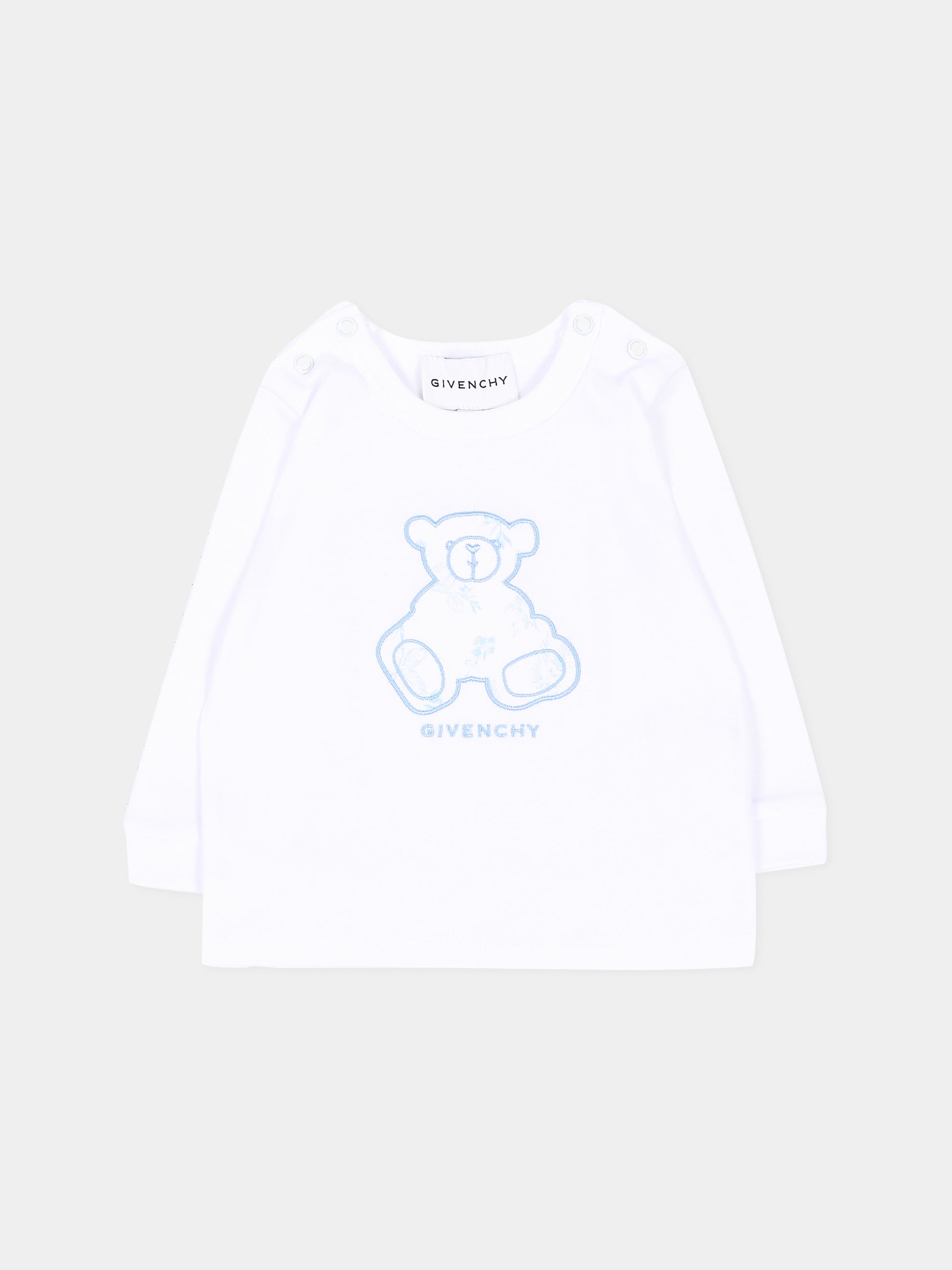 Completo nascita azzurro con ricamo,Givenchy Kids,H31537 783