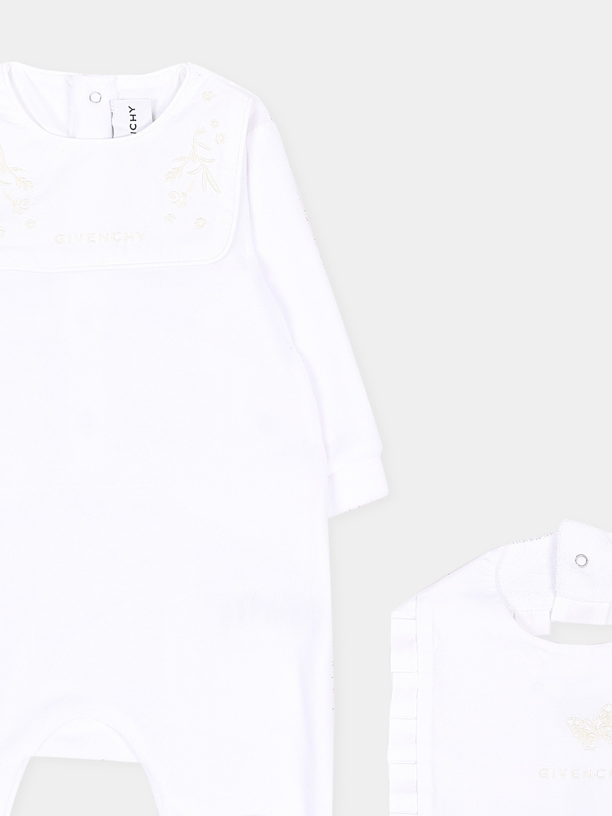 Set Tutine bianco per neonata in ciniglia,Givenchy Kids,H31540 10P