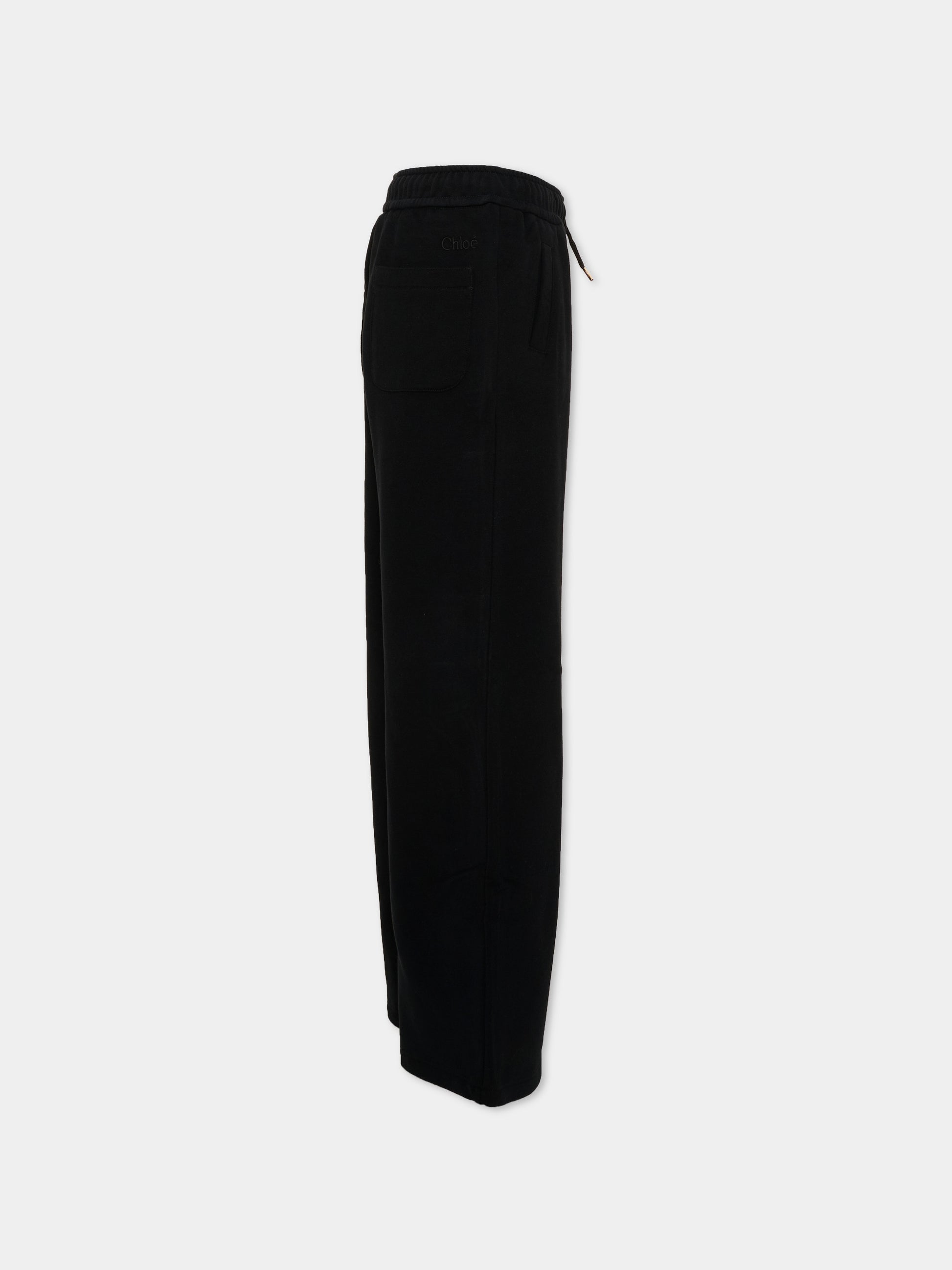 Pantalone nero per bambina ampio,Chloé Kids,C21265 09B