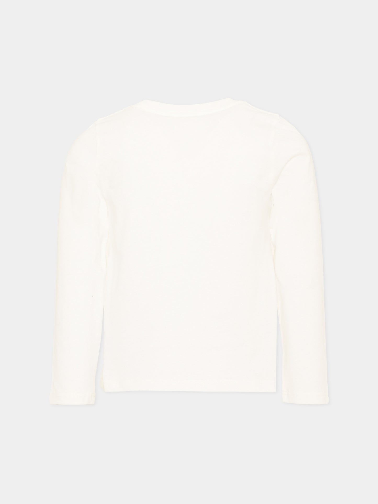 T-Shirt avorio per bambina con logo,Chloé Kids,C21299 117