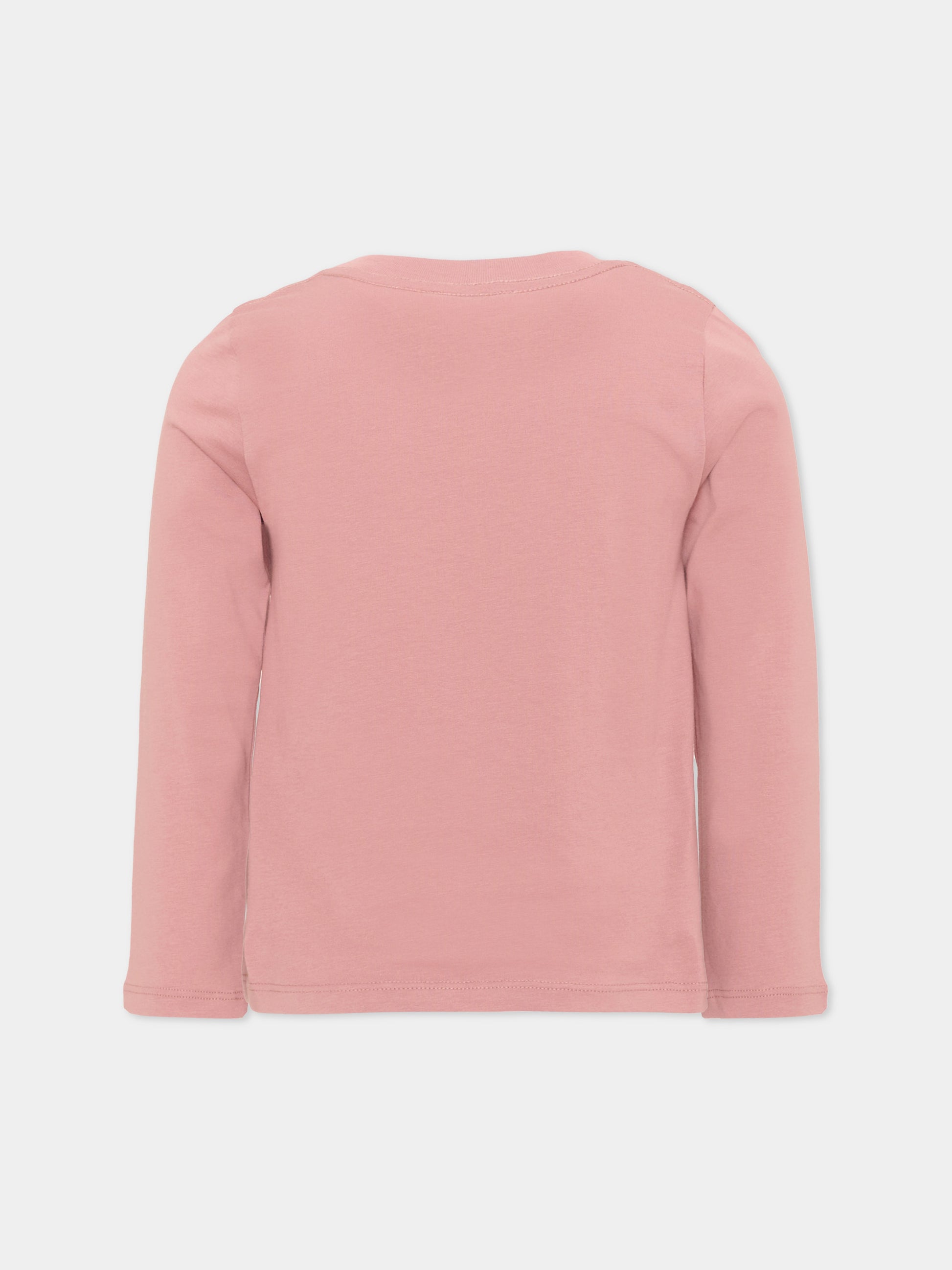 T-Shirt rosa per bambina con logo,Chloé Kids,C21299 48W