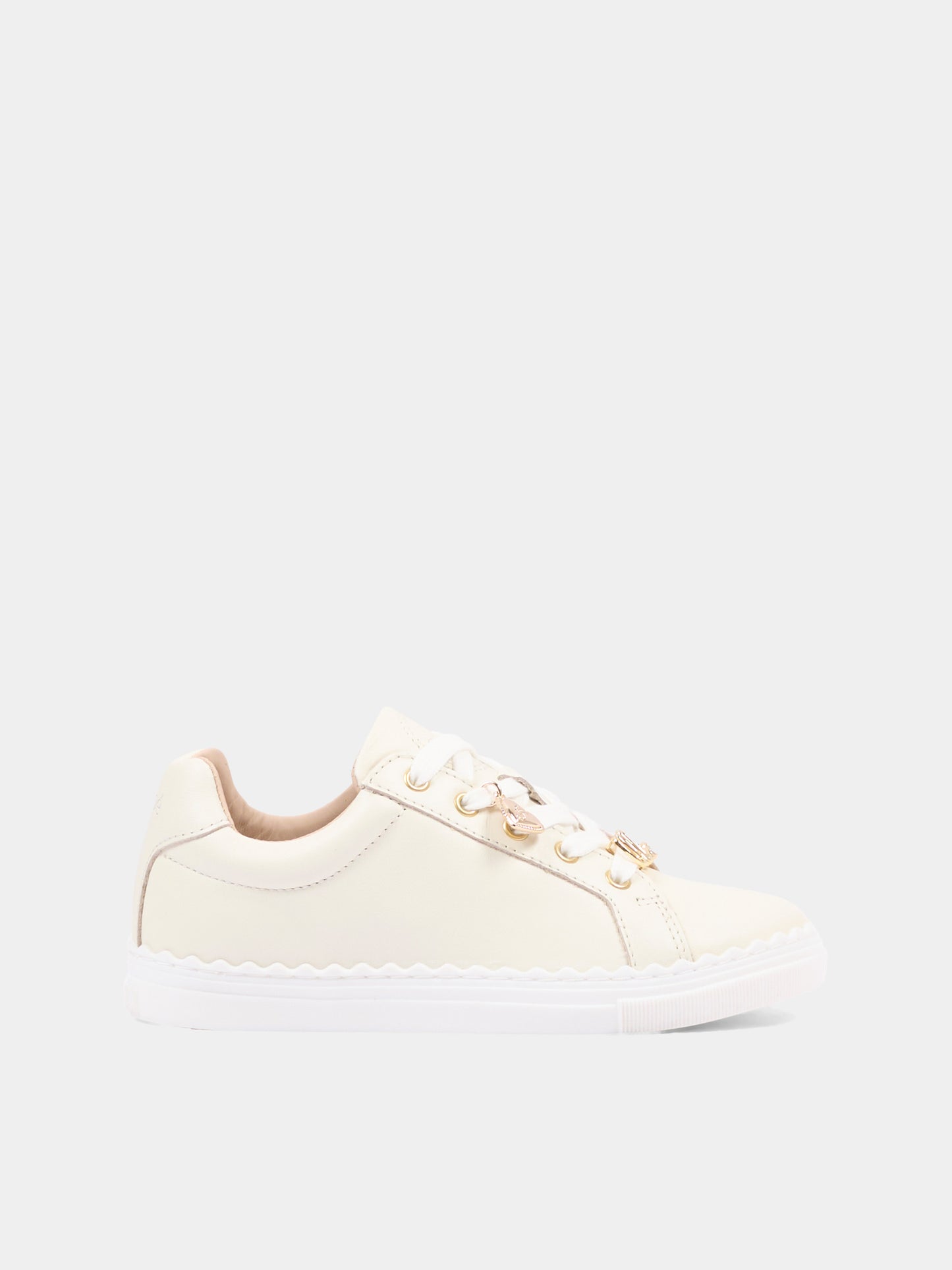 Sneakers bianche per bambina con logo,Chloé Kids,C21334 117