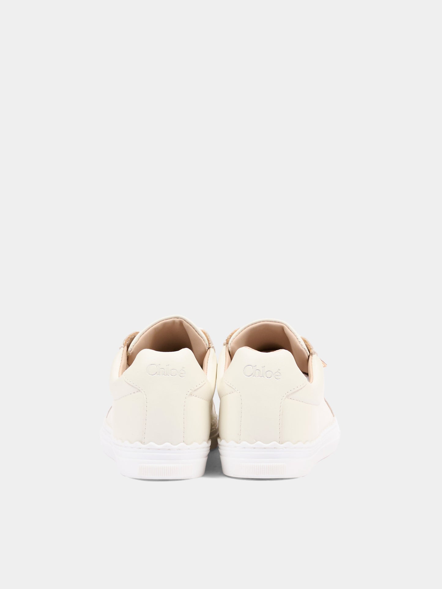Sneakers bianche per bambina con logo,Chloé Kids,C21334 117