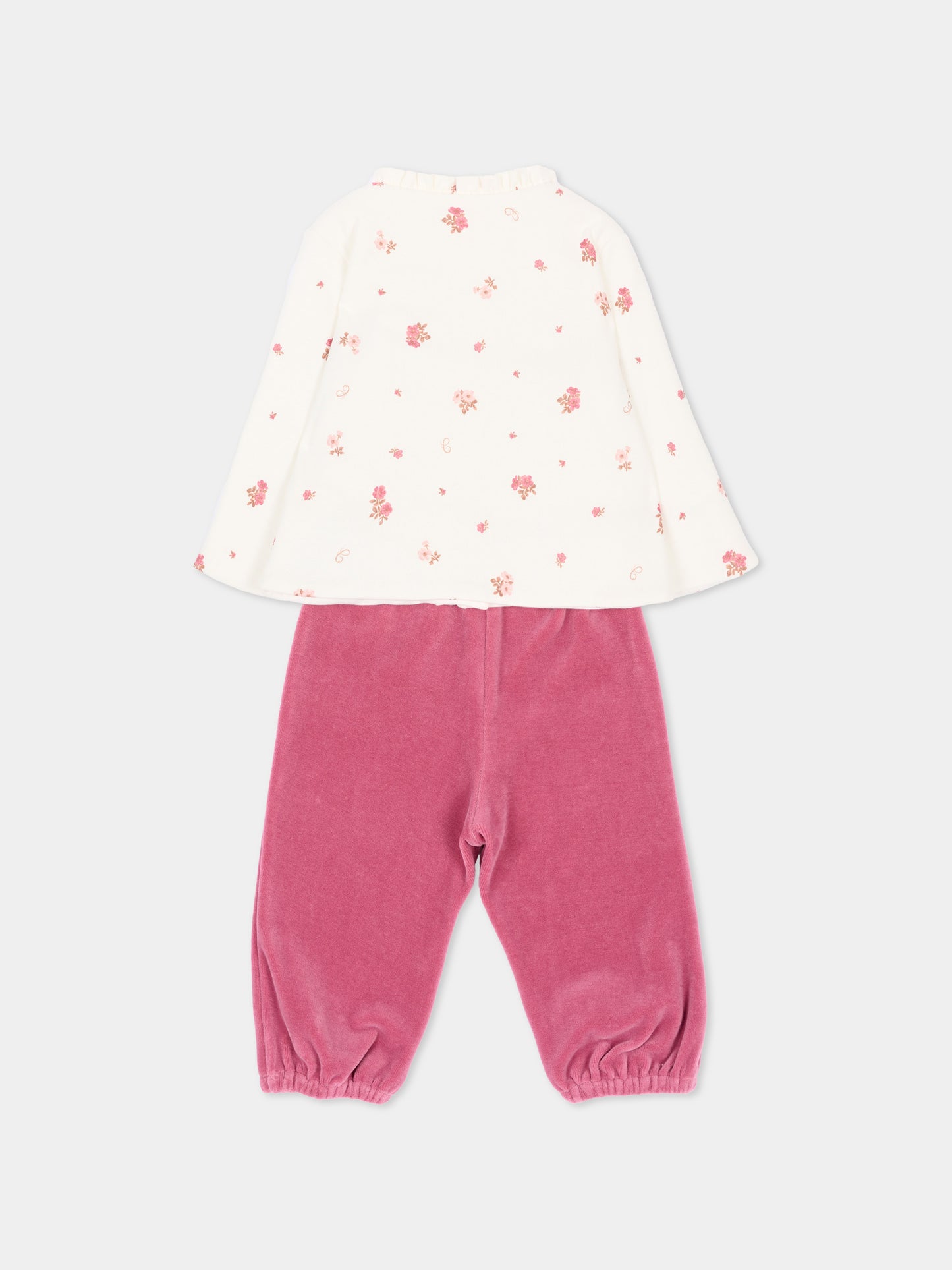 Completo sportivo lungo per neonata floreale,Chloé Kids,C21378 117