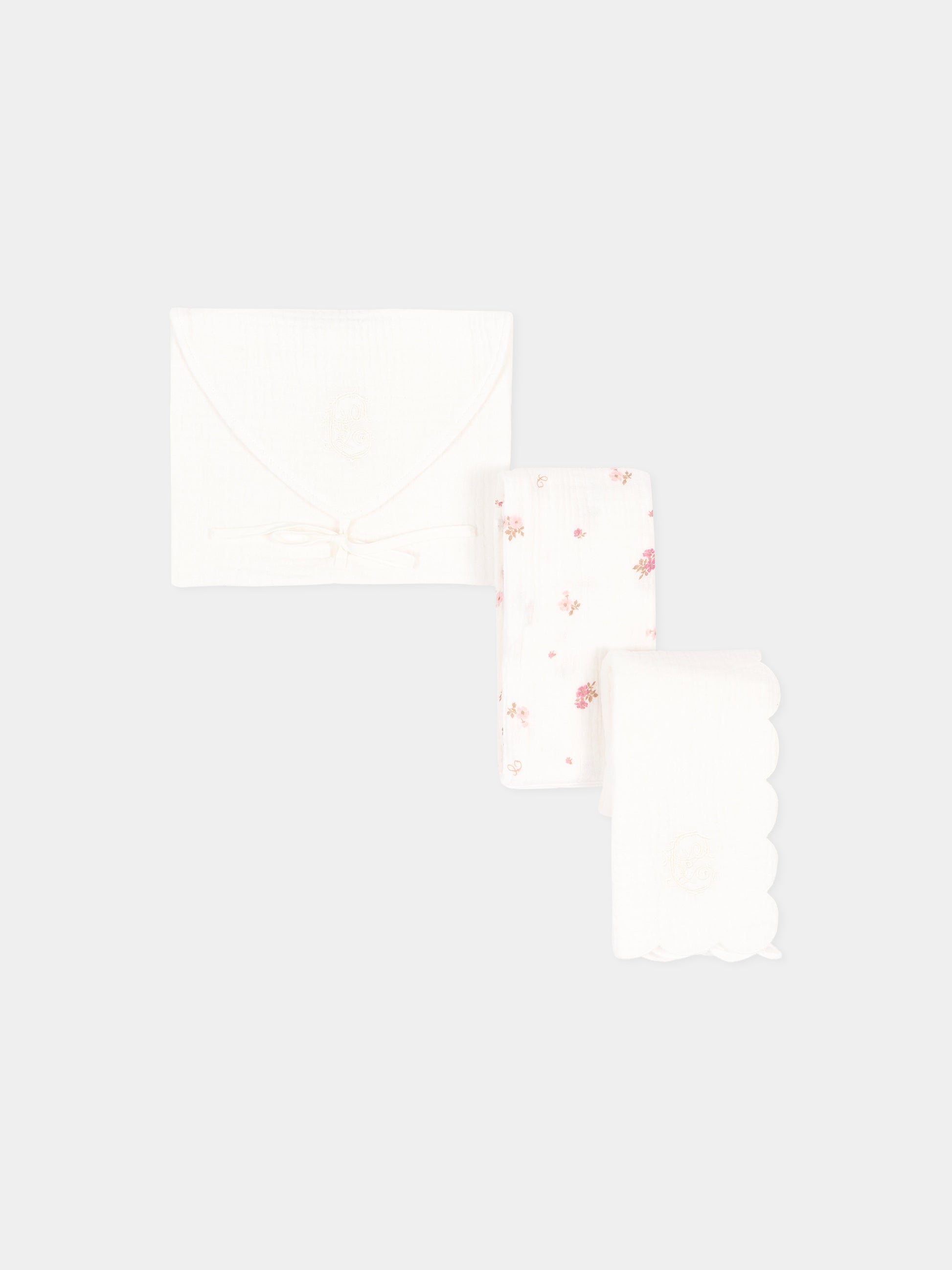 Mussole avorio per neonata floreali,Chloé Kids,C21381 117