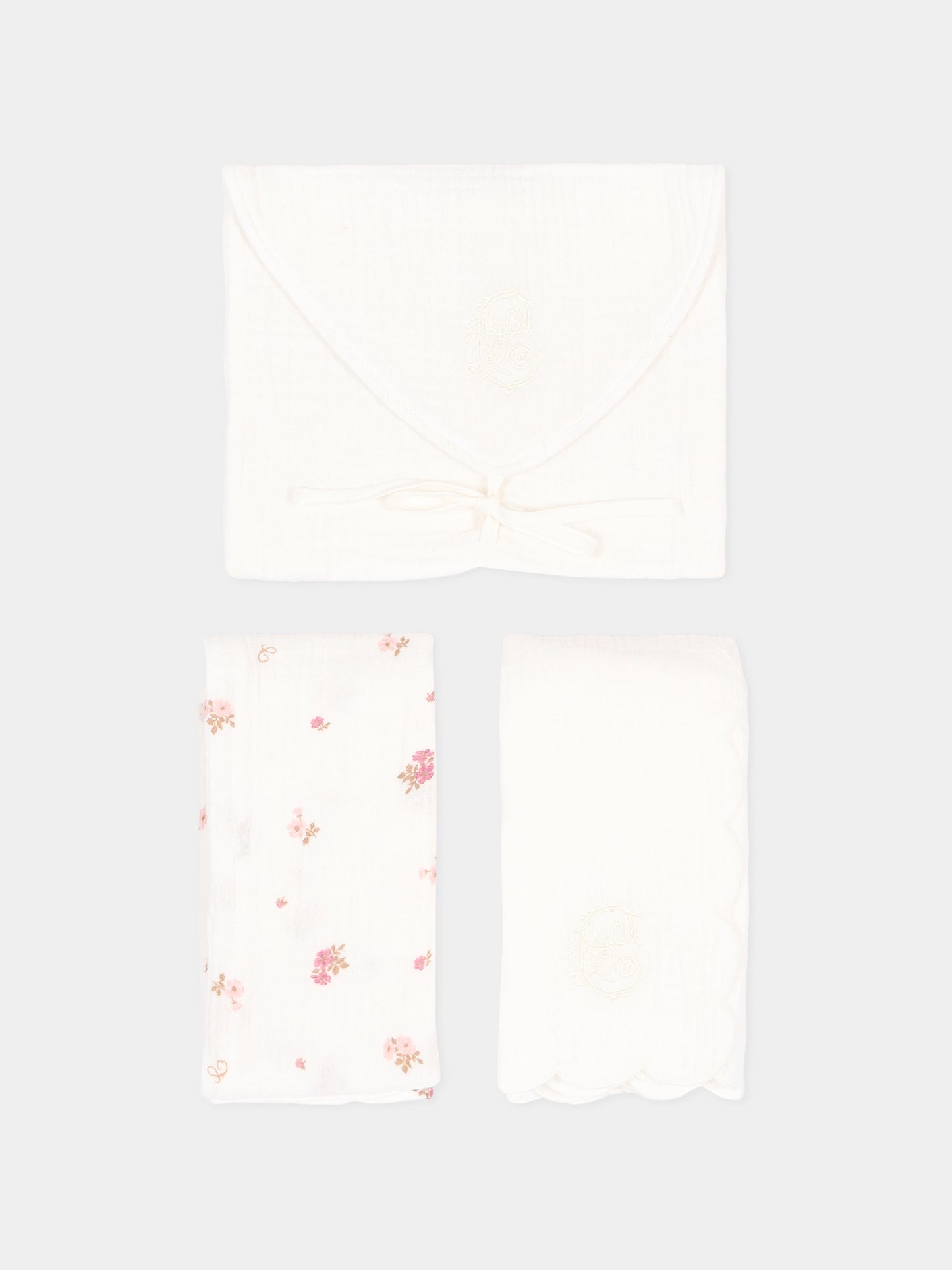 Mussole avorio per neonata floreali,Chloé Kids,C21381 117