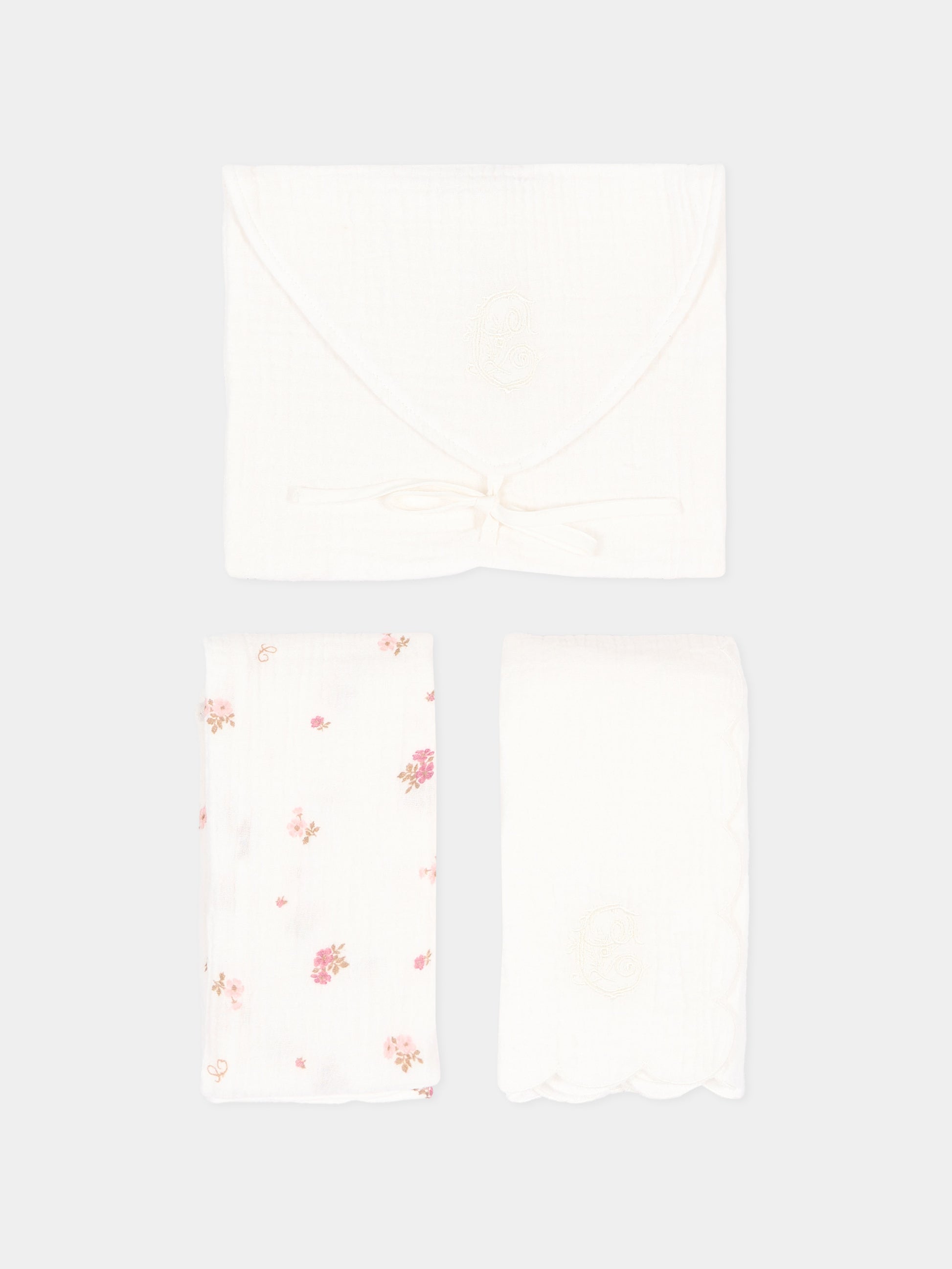 Mussole avorio per neonata floreali,Chloé Kids,C21381 117