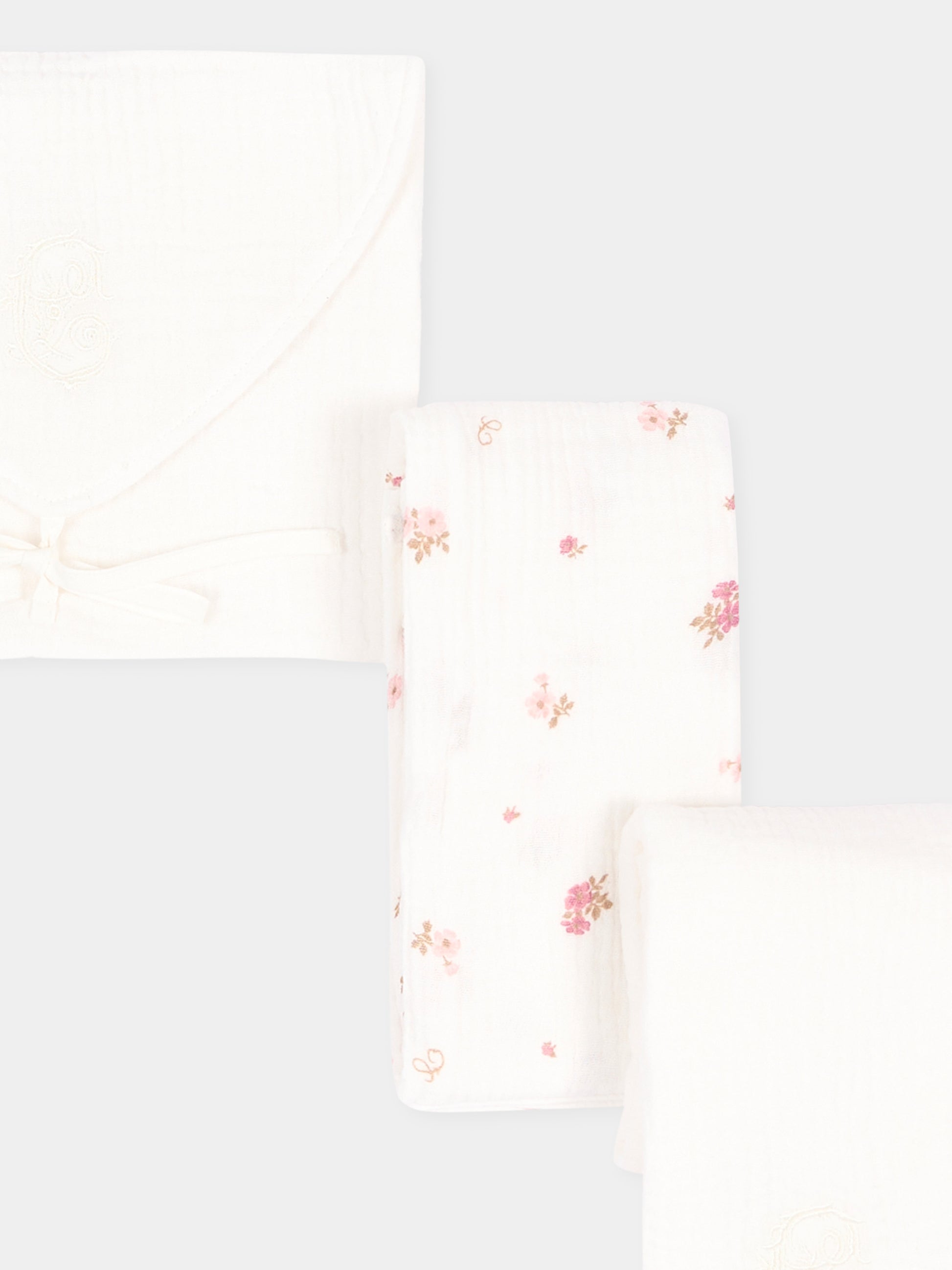 Mussole avorio per neonata floreali,Chloé Kids,C21381 117