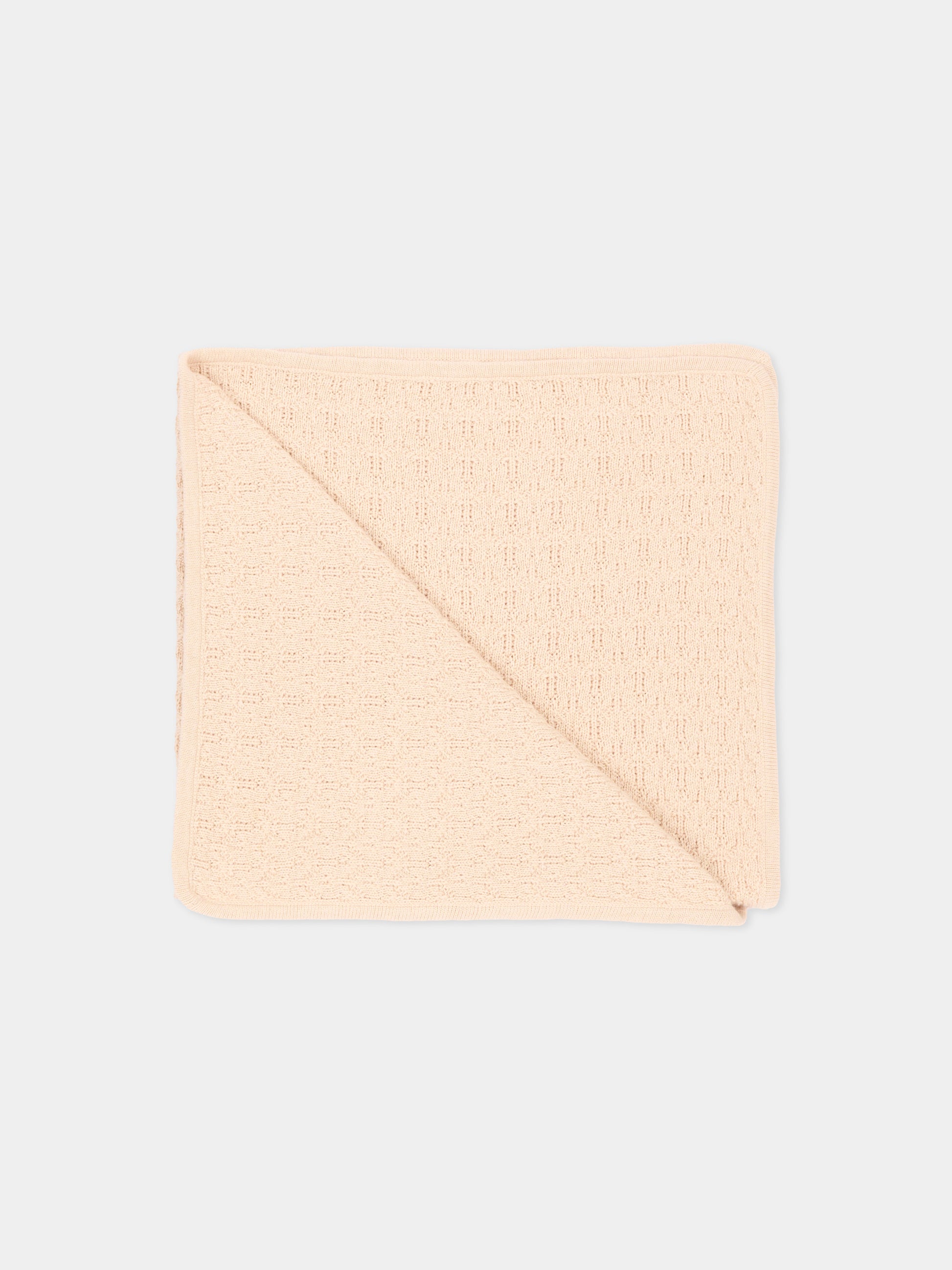 Coperta beige per neonata con logo,Chloé Kids,C21384 20E