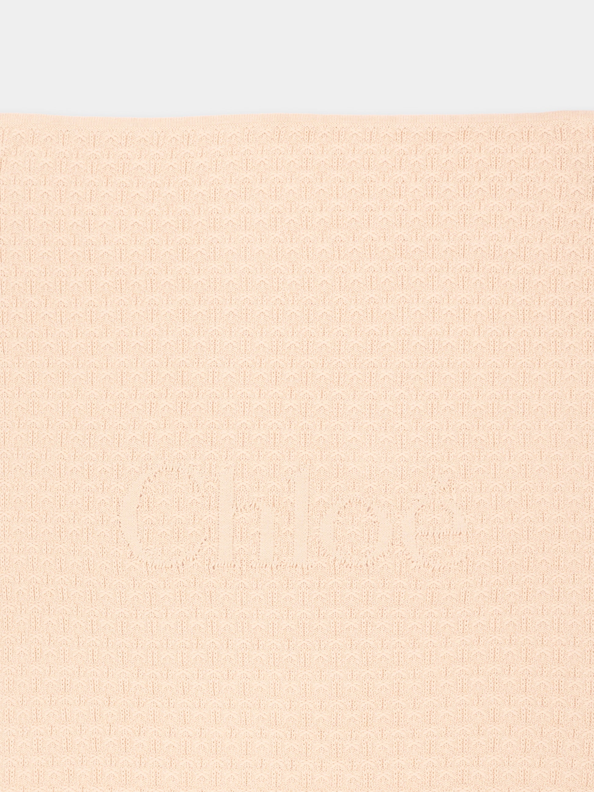 Coperta beige per neonata con logo,Chloé Kids,C21384 20E