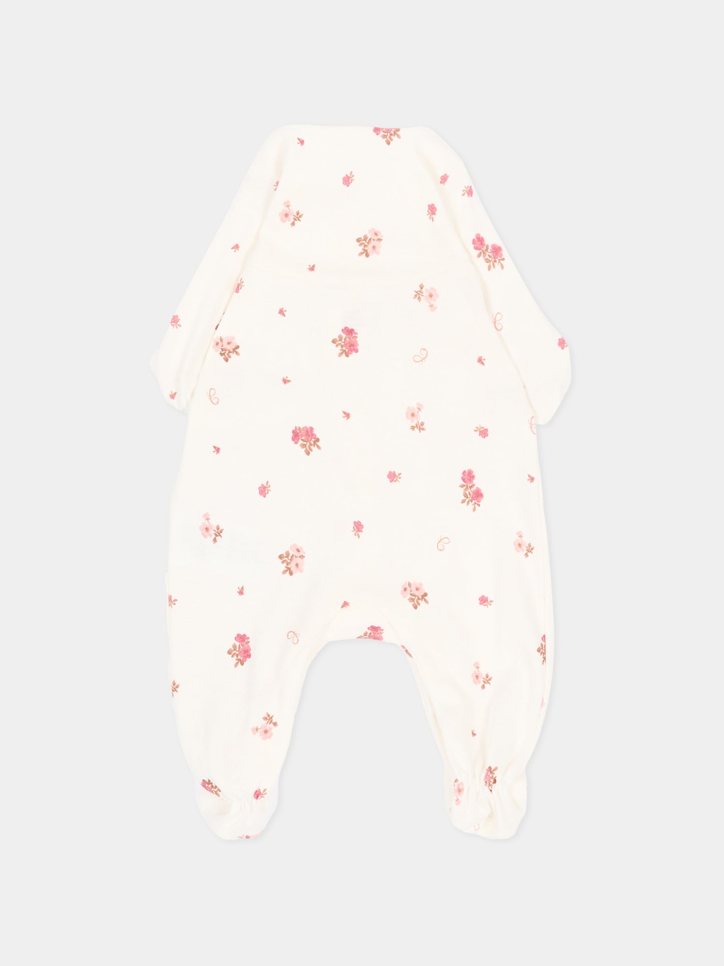 Set tutina avorio per neonata floreale,Chloé Kids,C21403 117