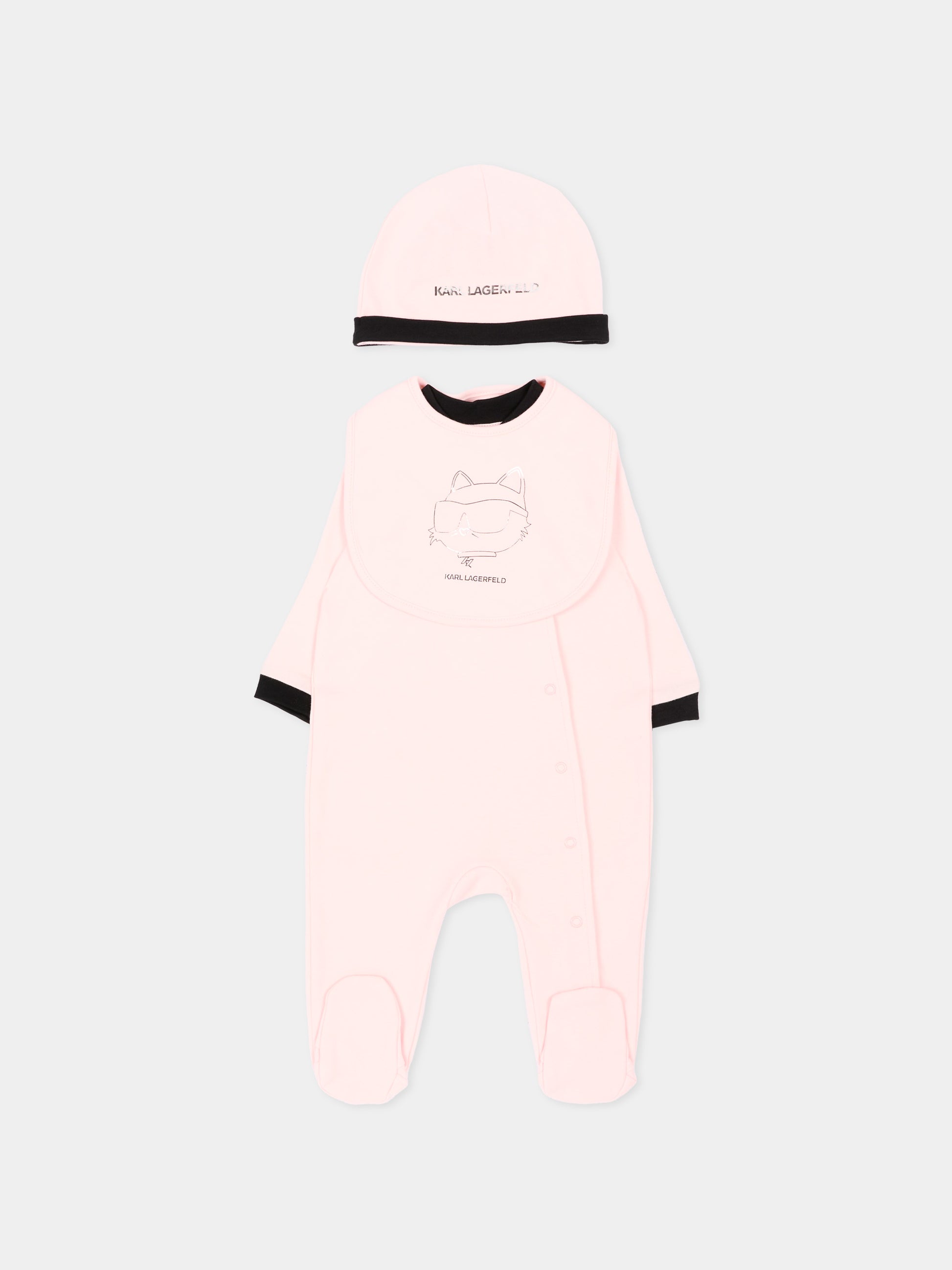 Set tutina rosa per neonata con Choupette,Karl Lagerfeld Kids,Z31280 46M