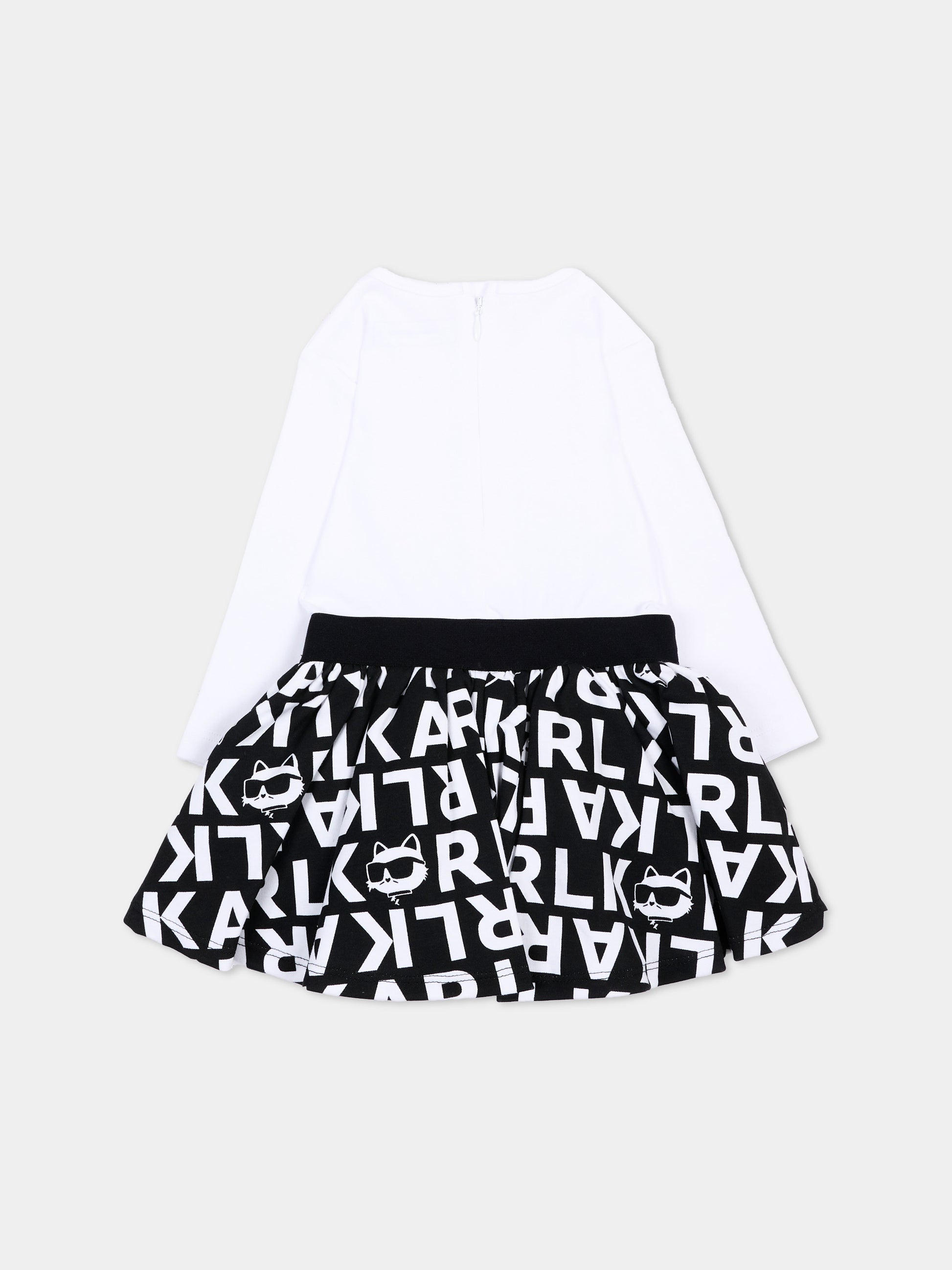 Vestito bianco per neonata con logo,Karl Lagerfeld Kids,Z31289 N50