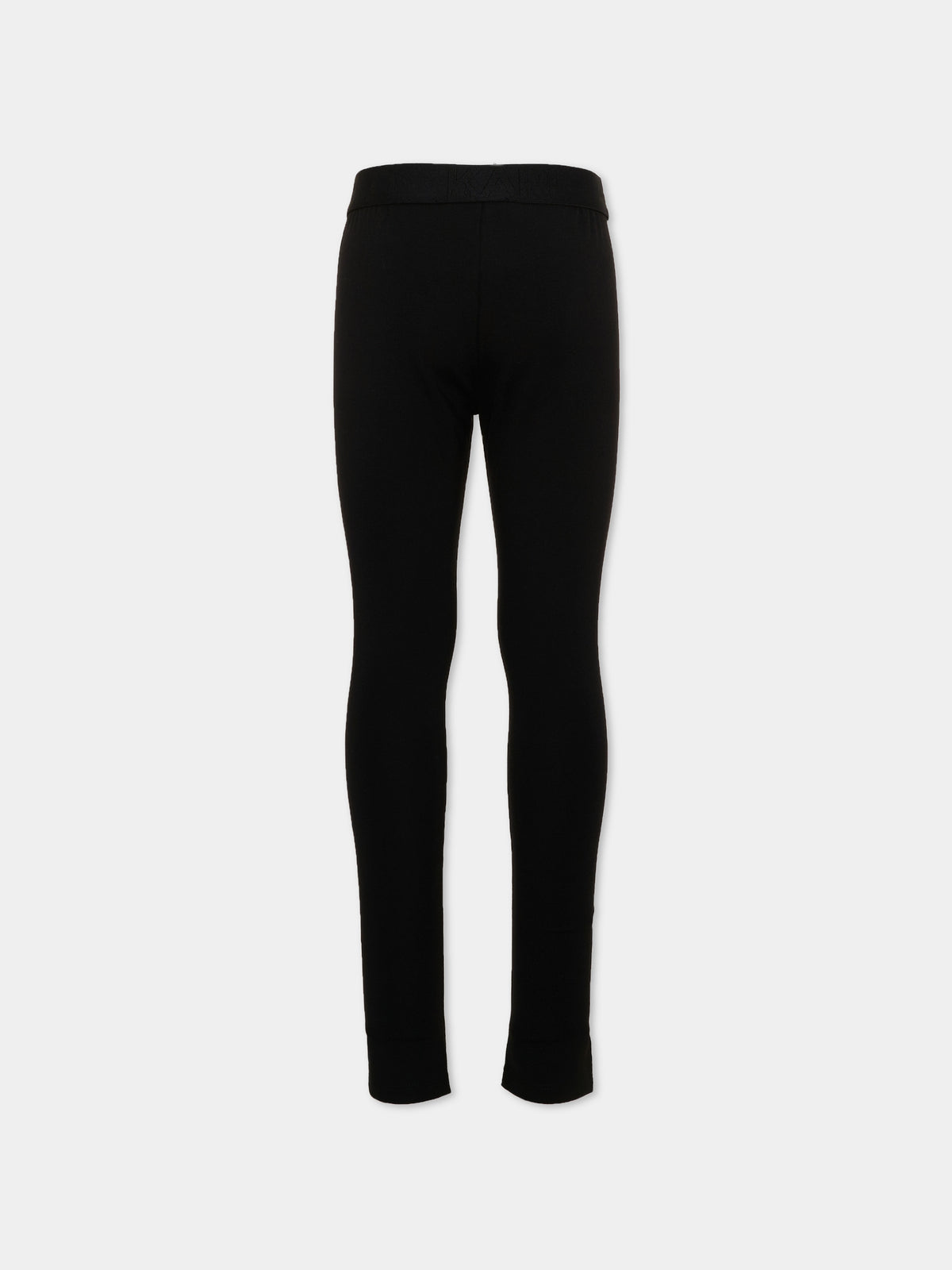 Leggings nero per bambina con logo,Karl Lagerfeld Kids,Z31317 09B