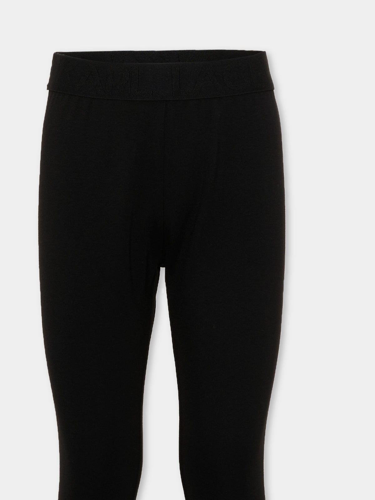 Leggings nero per bambina con logo,Karl Lagerfeld Kids,Z31317 09B