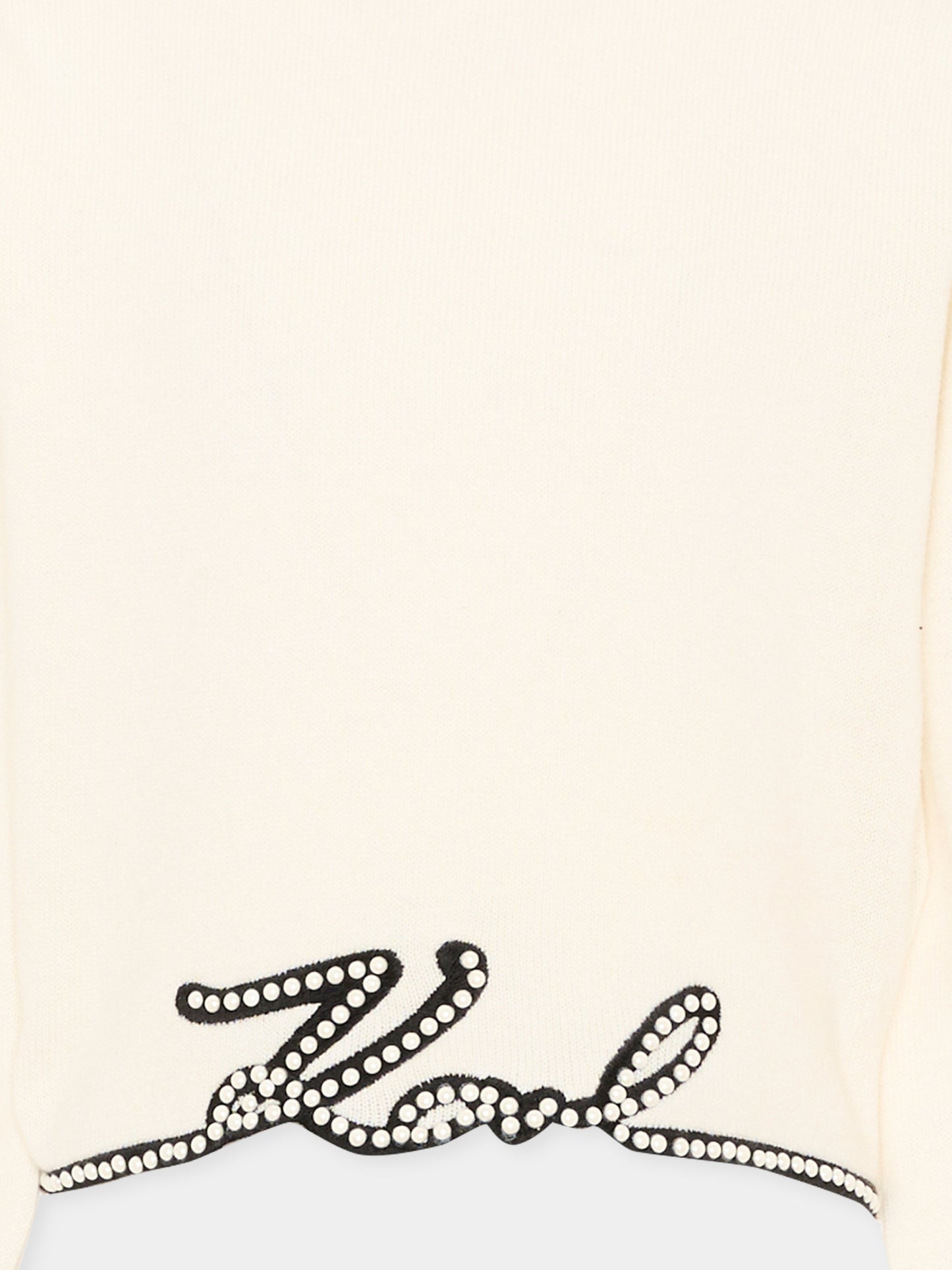 Maglione avorio per bambina con logo,Karl Lagerfeld Kids,Z31324 182