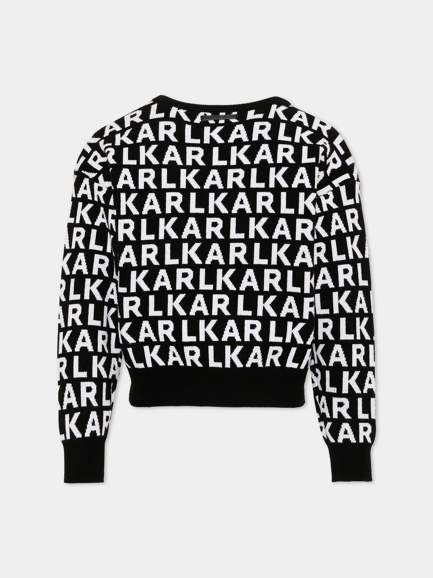 Maglione nero per bambina con logo,Karl Lagerfeld Kids,Z31325 M41