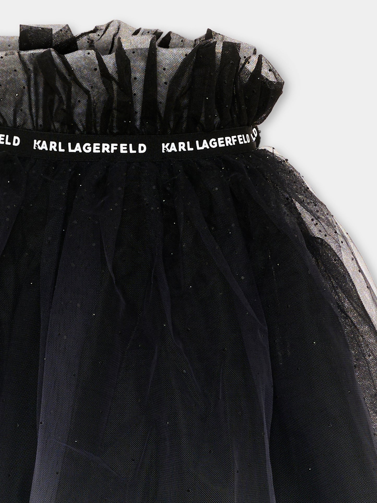 Gonna nera per bambina in tulle,Karl Lagerfeld Kids,Z31347 N50