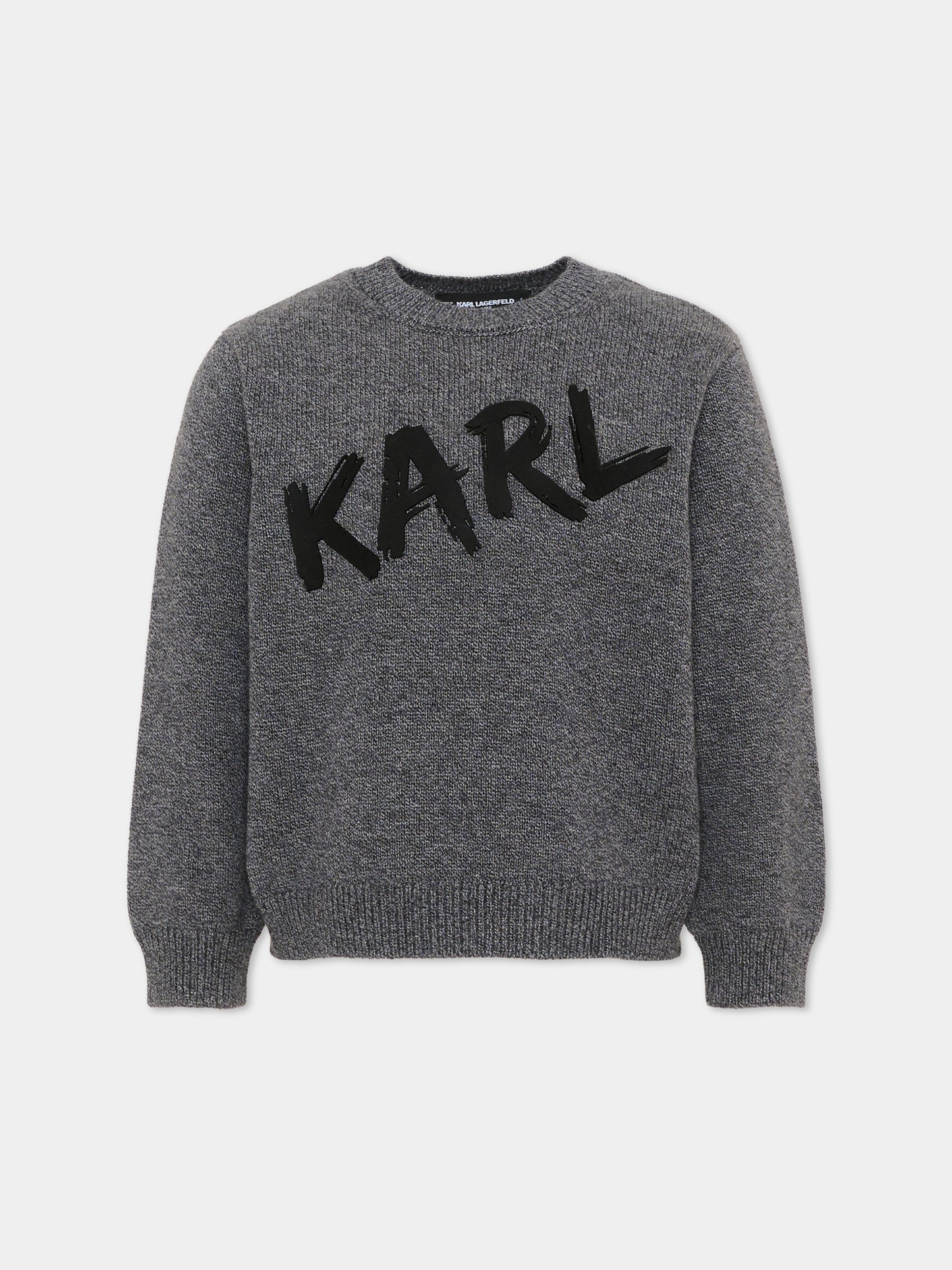 Maglione grigio per bambino con logo,Karl Lagerfeld Kids,Z31380 A65