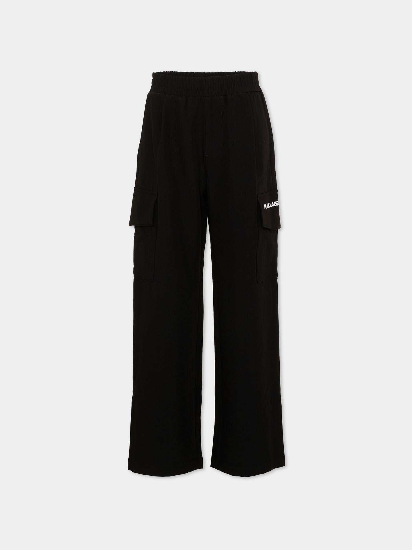 Pantalone nero con tasche cargo,Karl Lagerfeld Kids,Z31387 09B