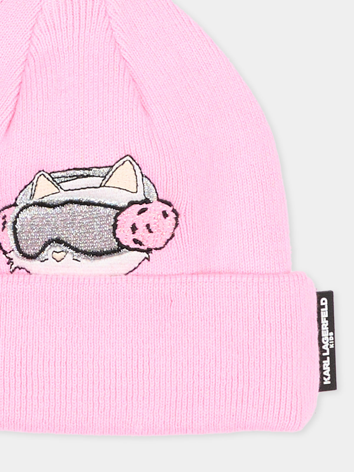 Berretto rosa per neonata con Choupette,Karl Lagerfeld Kids,Z31419 47U