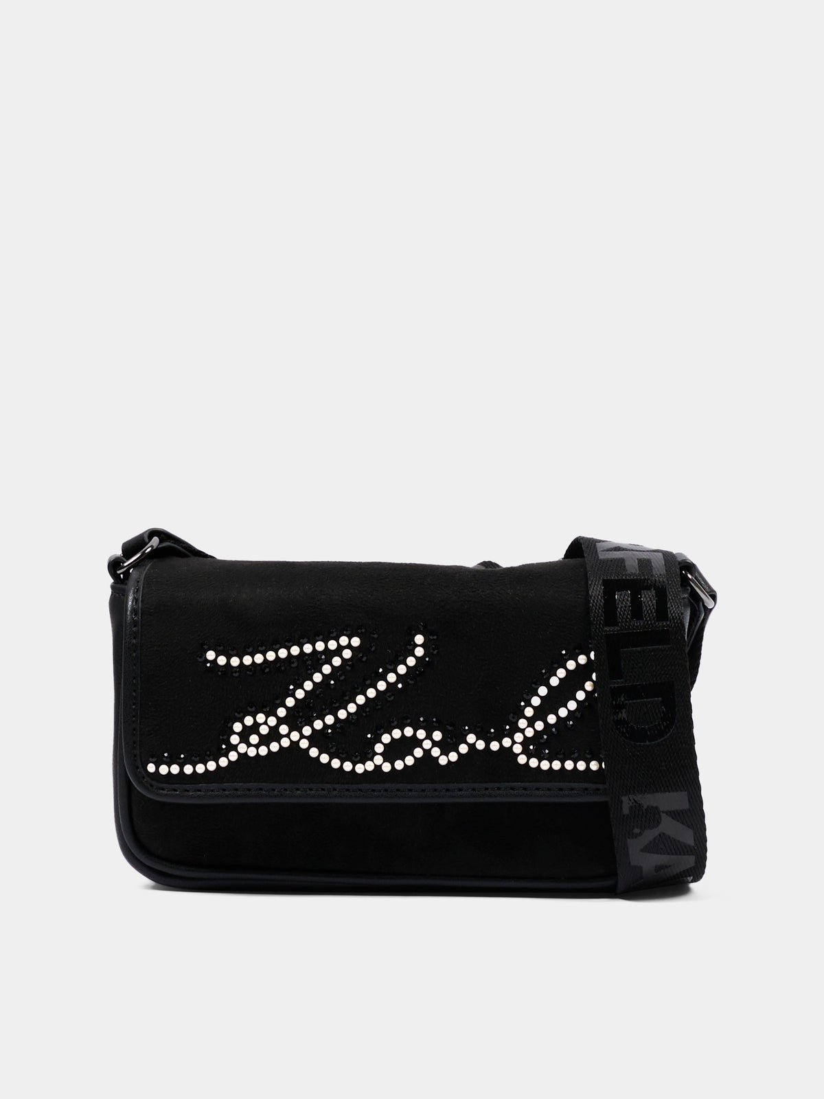 Borsa nera per bambina con logo,Karl Lagerfeld Kids,Z31437 09B