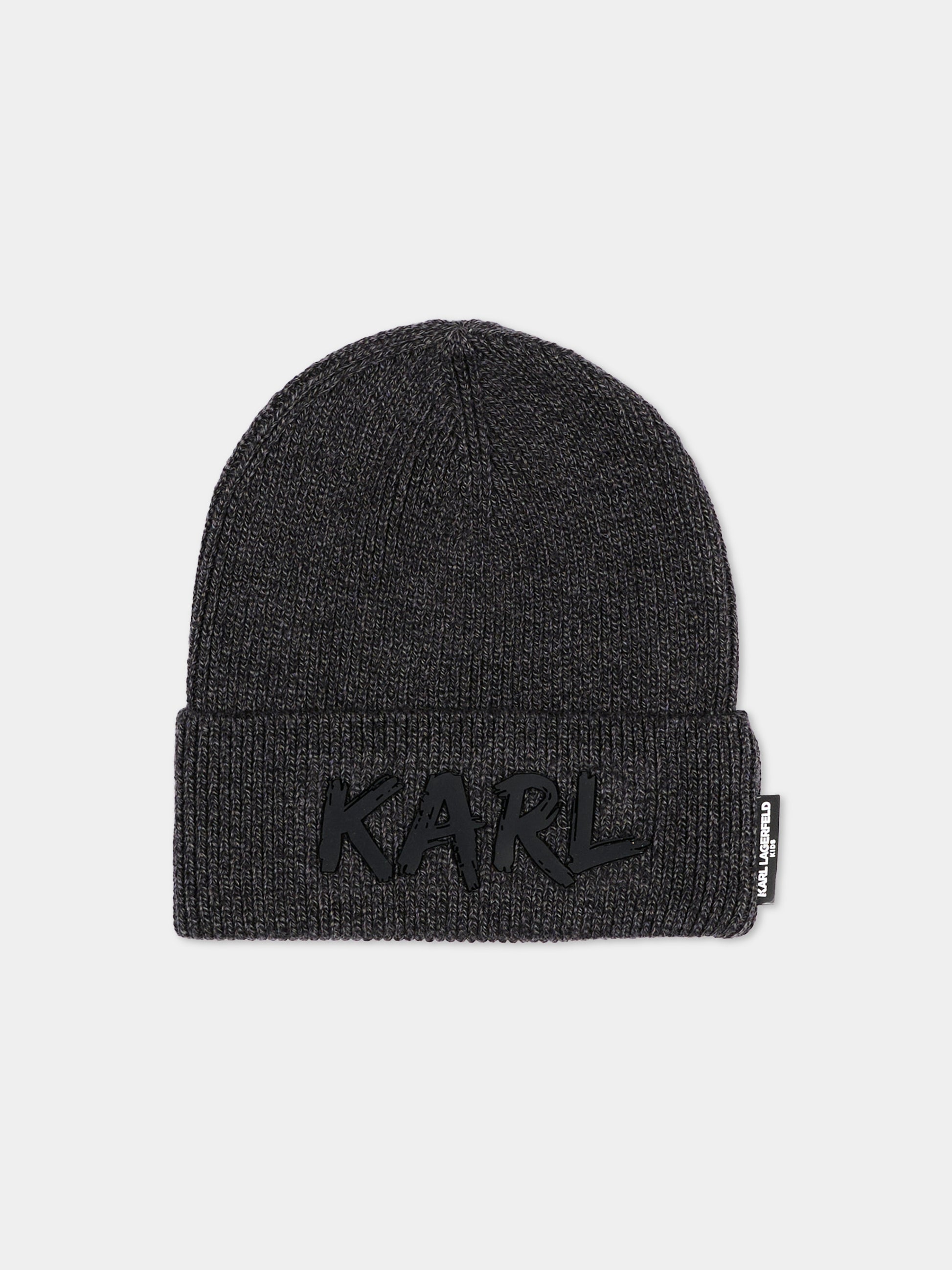 Berretto grigio per bambino con logo,Karl Lagerfeld Kids,Z31443 A65