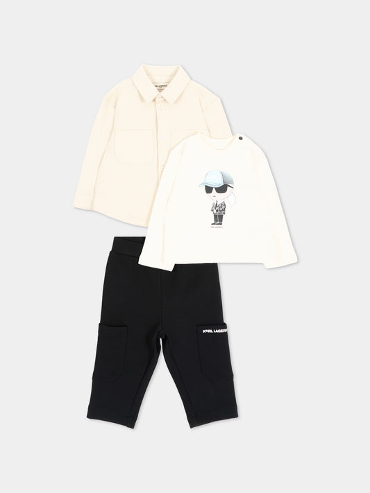 Completo sportivo lungo multicolor per neonato con logo,Karl Lagerfeld Kids,Z31484 M41