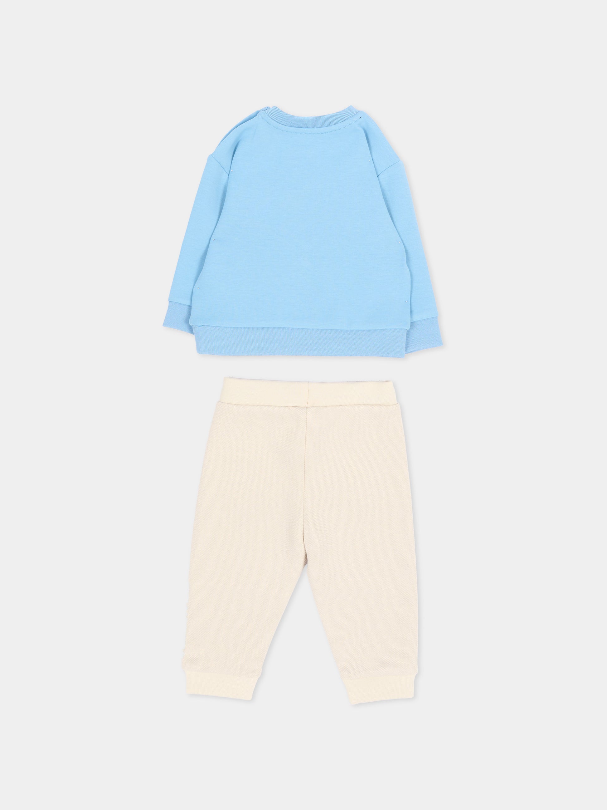 Completo sportivo lungo azzurro per neonato con logo,Karl Lagerfeld Kids,Z31487 V32
