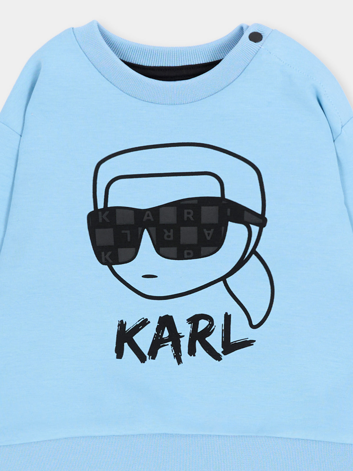 Completo sportivo lungo azzurro per neonato con logo,Karl Lagerfeld Kids,Z31487 V32