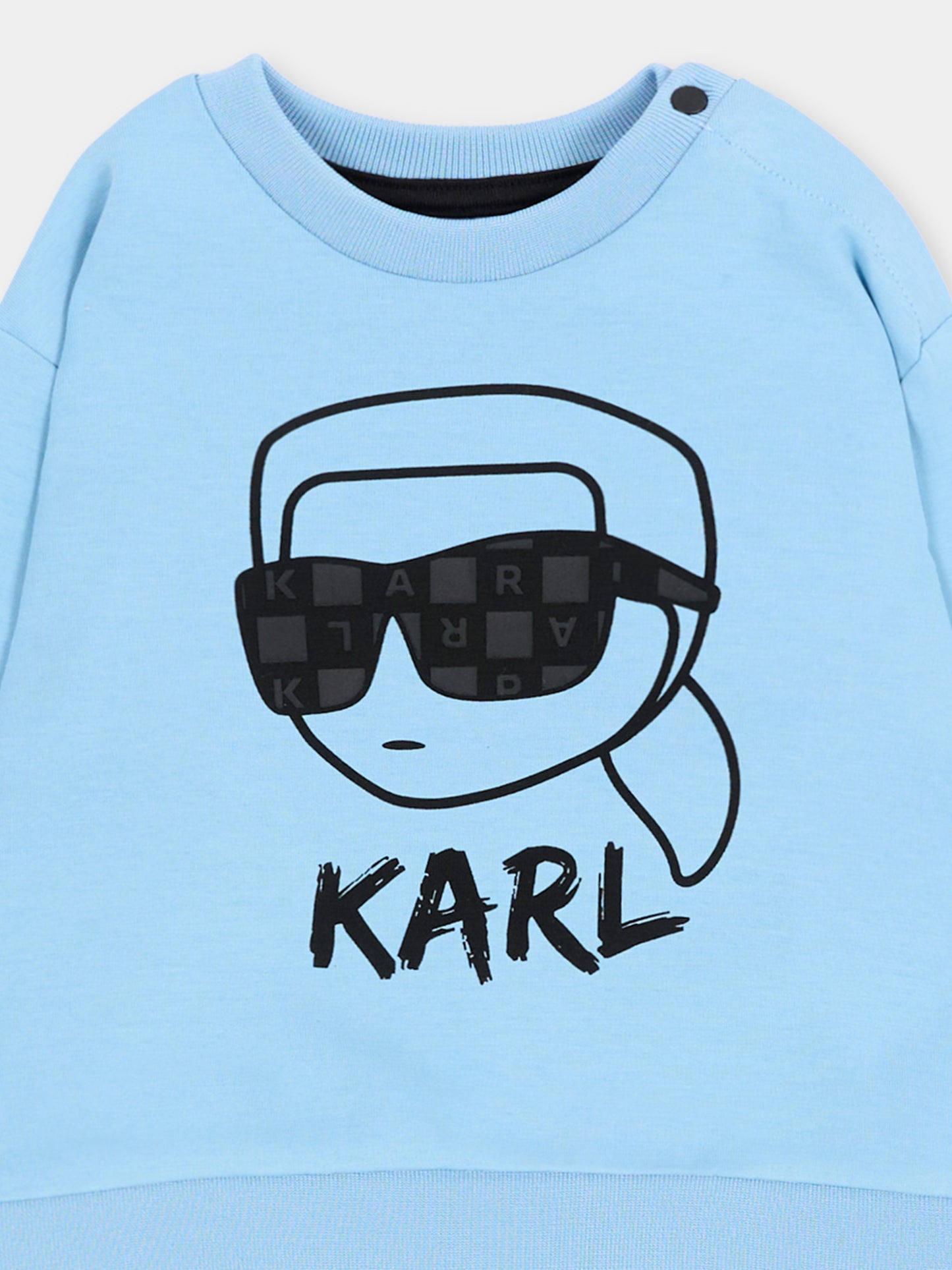 Completo sportivo lungo azzurro per neonato con logo,Karl Lagerfeld Kids,Z31487 V32