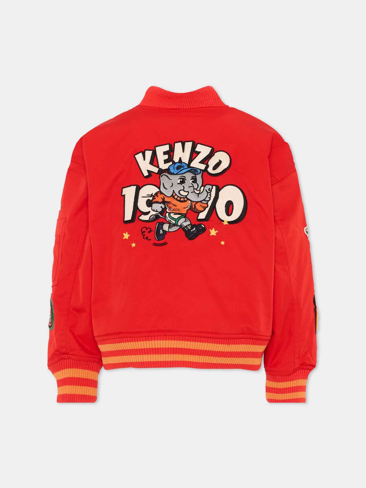 Bomber rosso per bambini con patch,Kenzo Kids,K61923 990