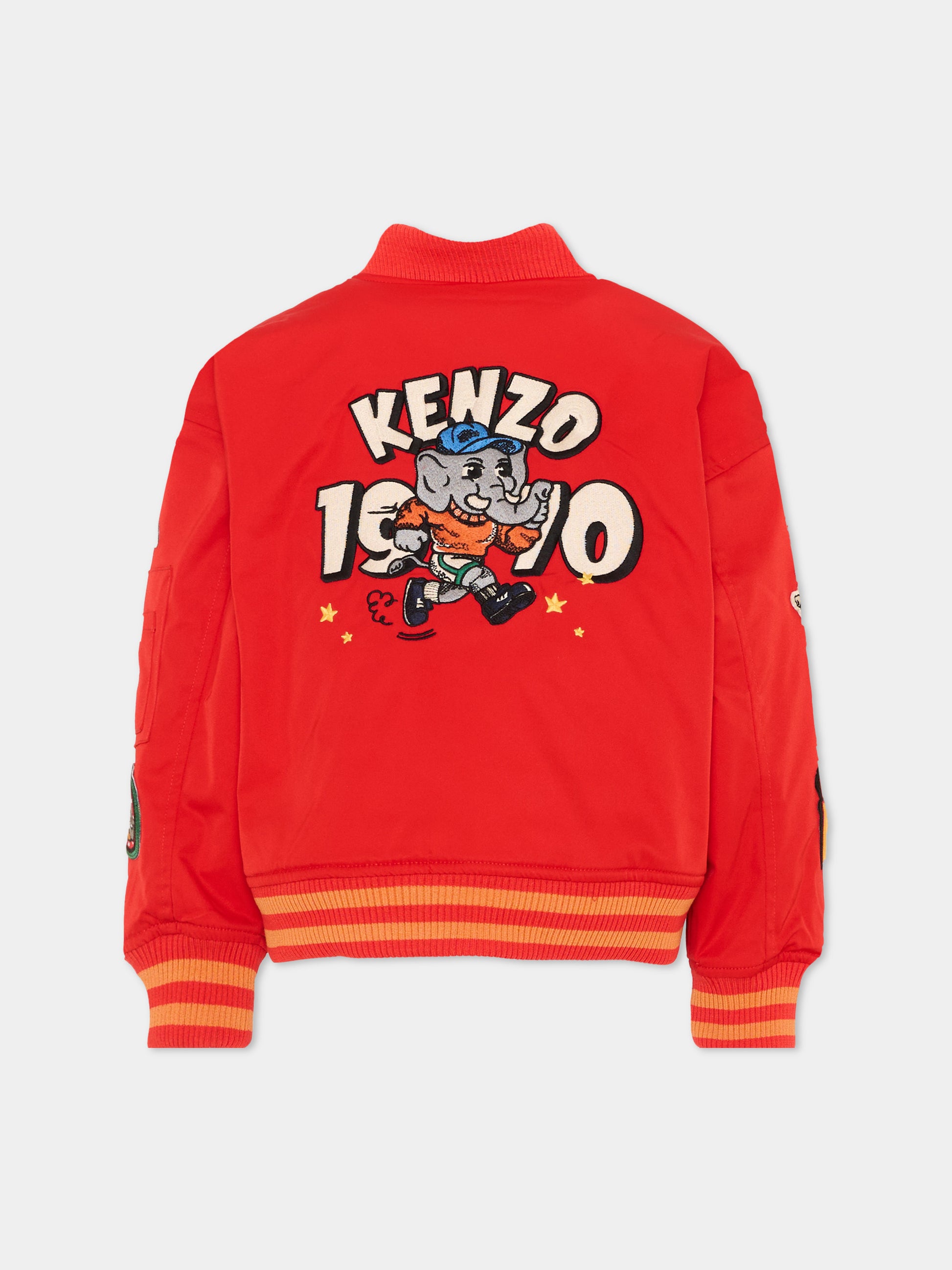 Bomber rosso per bambini con patch,Kenzo Kids,K61923 990