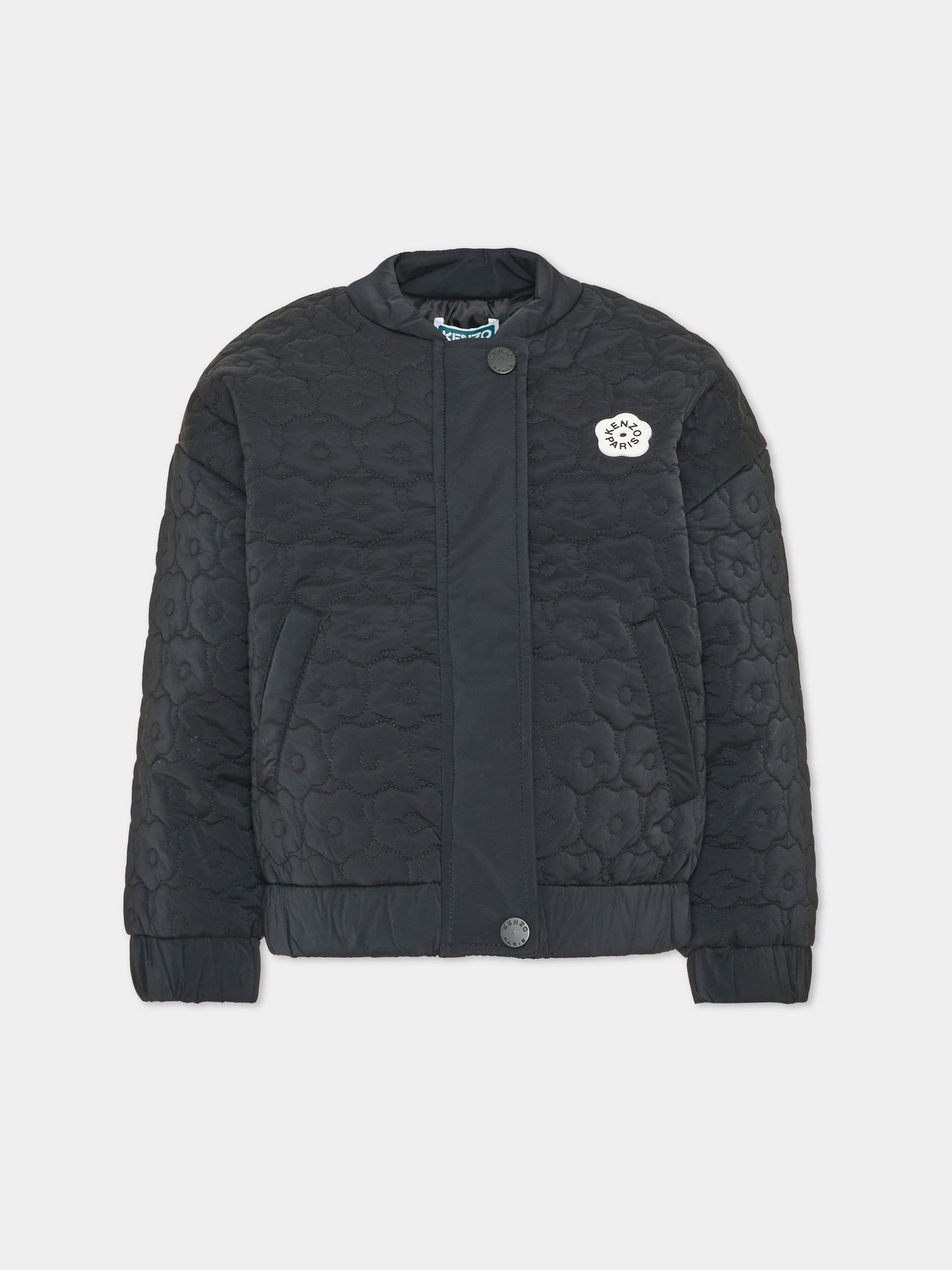Bomber nero per bambina con logo,Kenzo Kids,K62001 09B