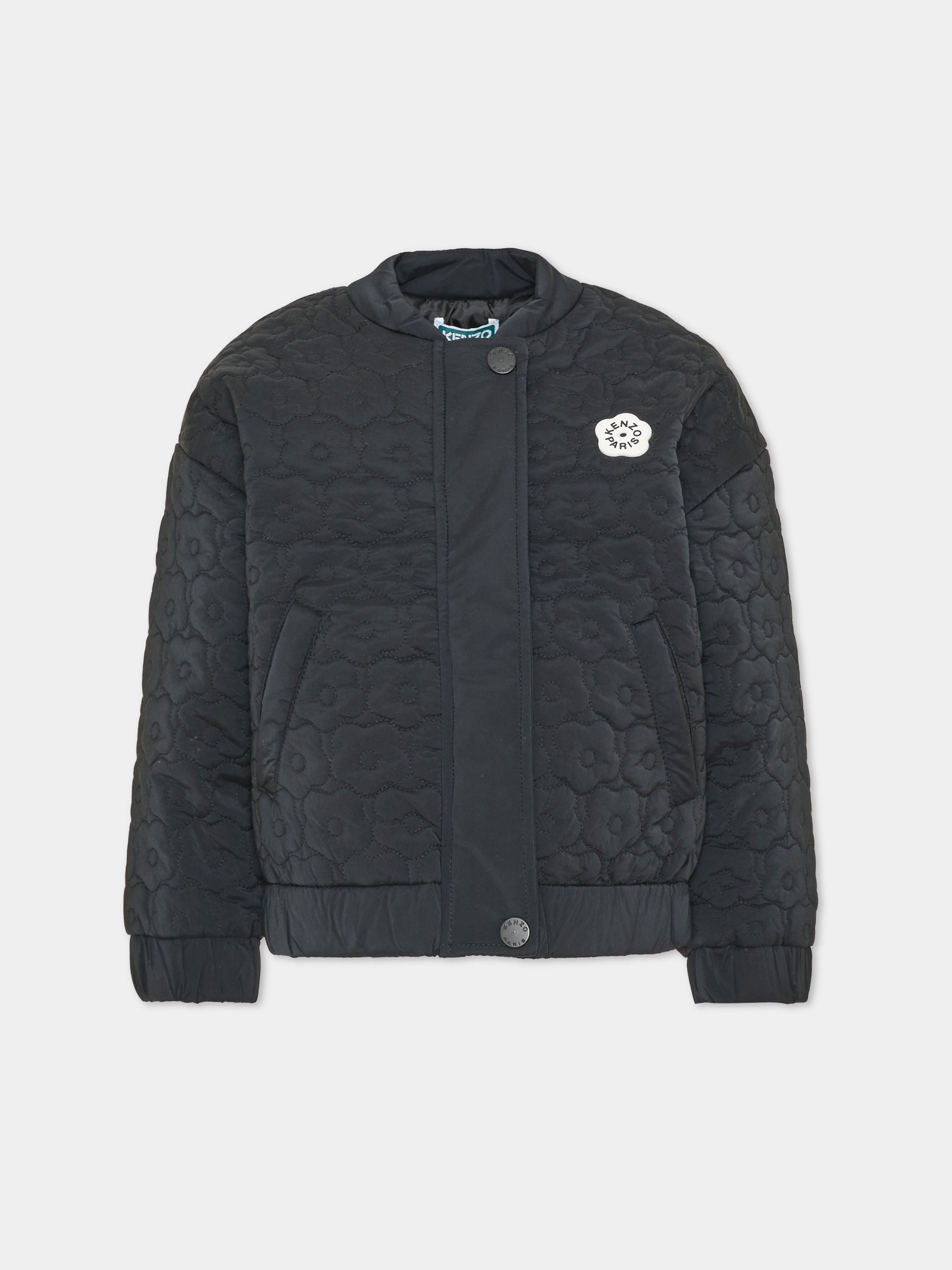 Bomber nero per bambina con logo,Kenzo Kids,K62001 09B