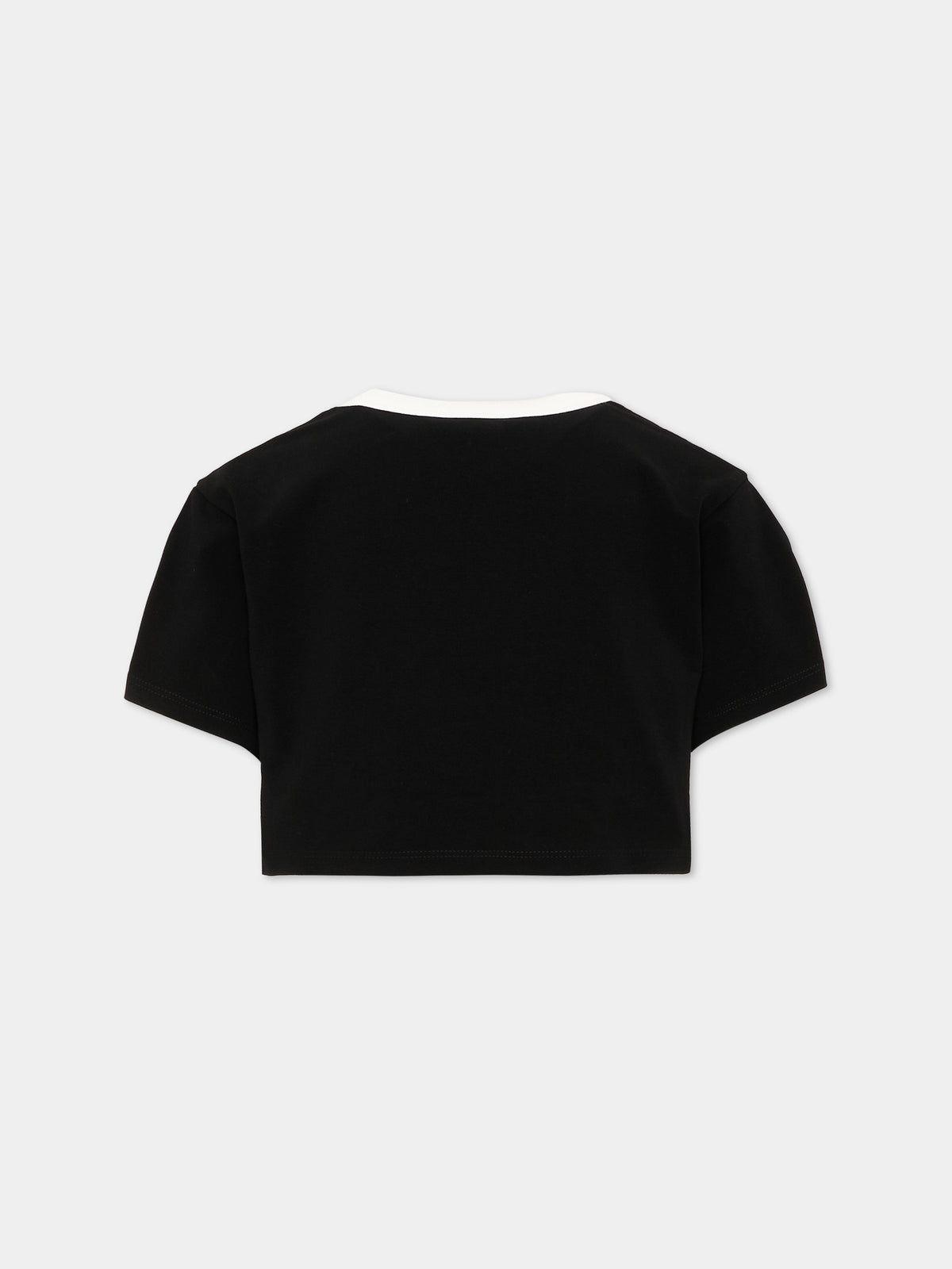 T-shirt nera per bambina con logo,Kenzo Kids,K62004 09B