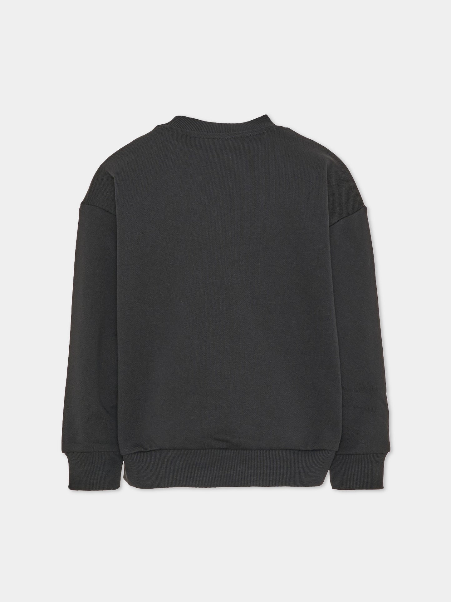 Felpa girocollo nera per bambina con stampa,Kenzo Kids,K62014 09B