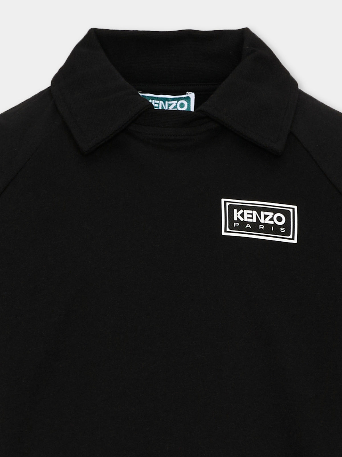 Polo nera per bambino con logo,Kenzo Kids,K62035 09B