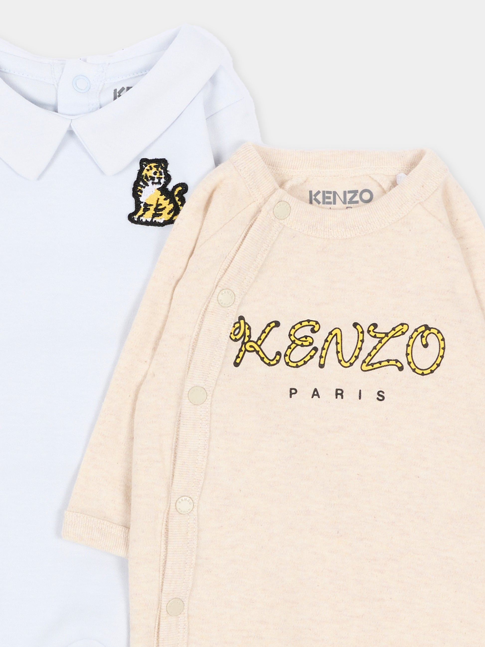 Set tutine per neonato con logo e tigre,Kenzo Kids,K62067 77M