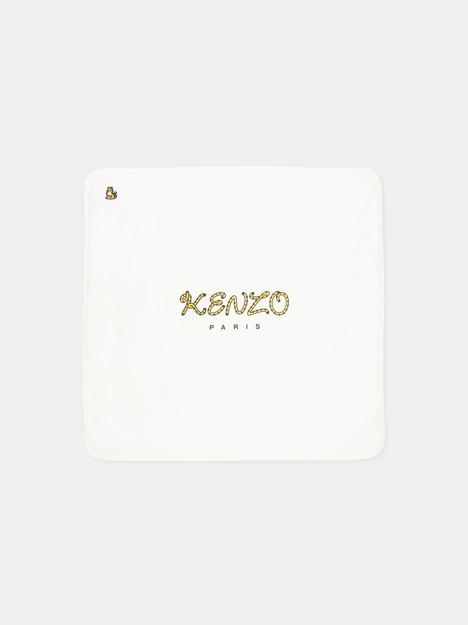 Coperta avorio per neonato con logo,Kenzo Kids,K62080 117