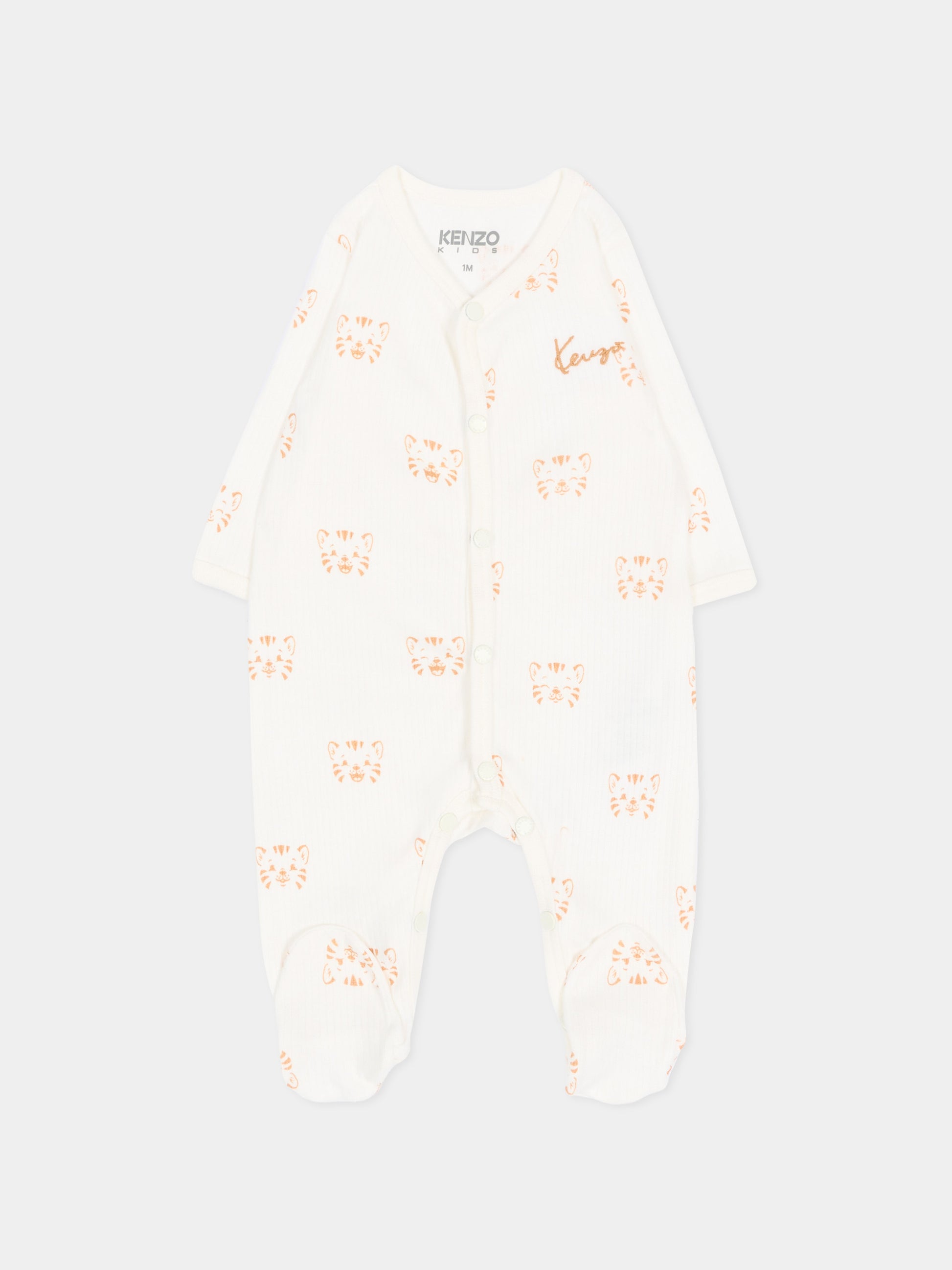 Set tutina avorio per neonati  con tigri,Kenzo Kids,K62088 117
