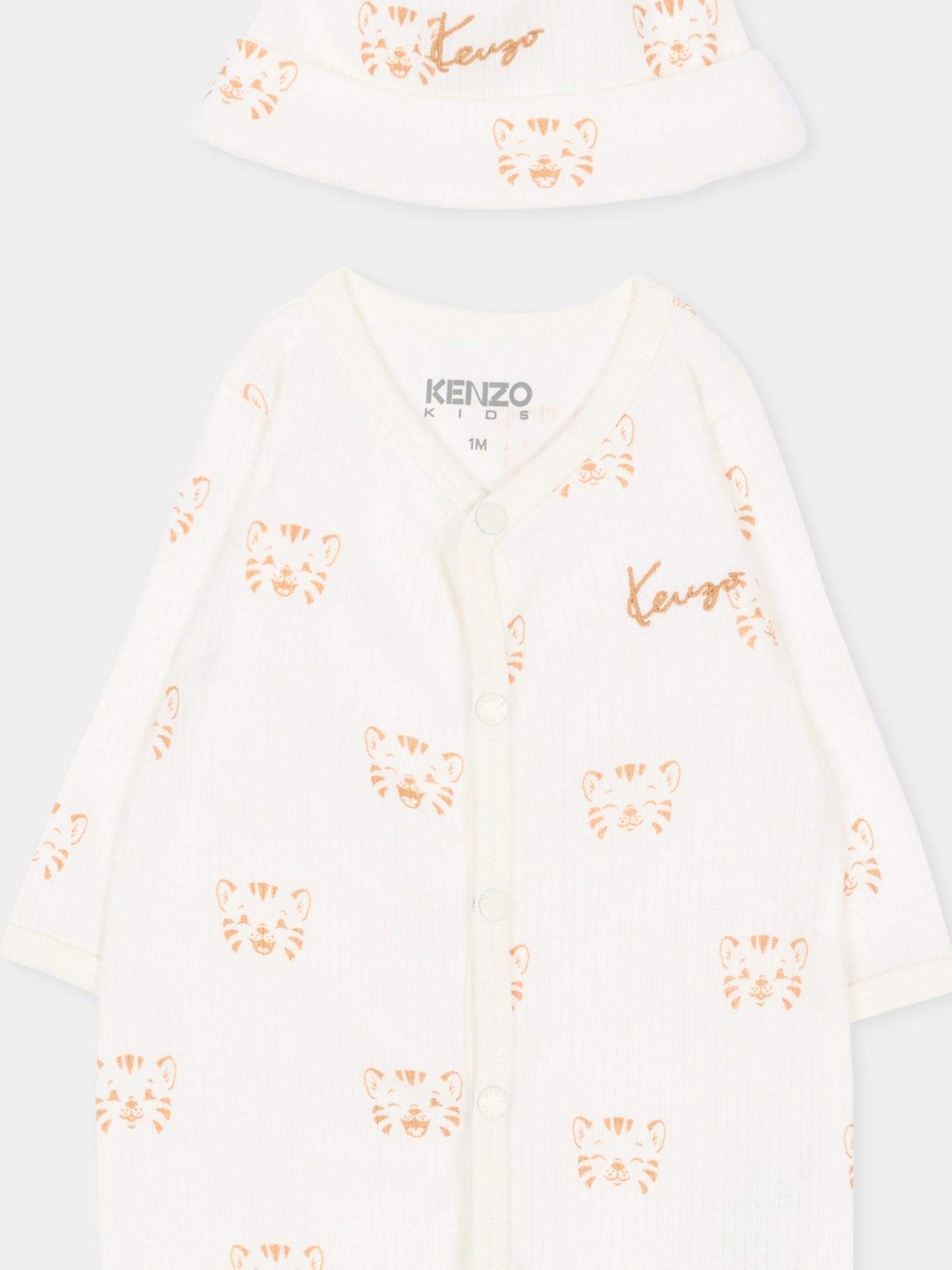 Set tutina avorio per neonati  con tigri,Kenzo Kids,K62088 117