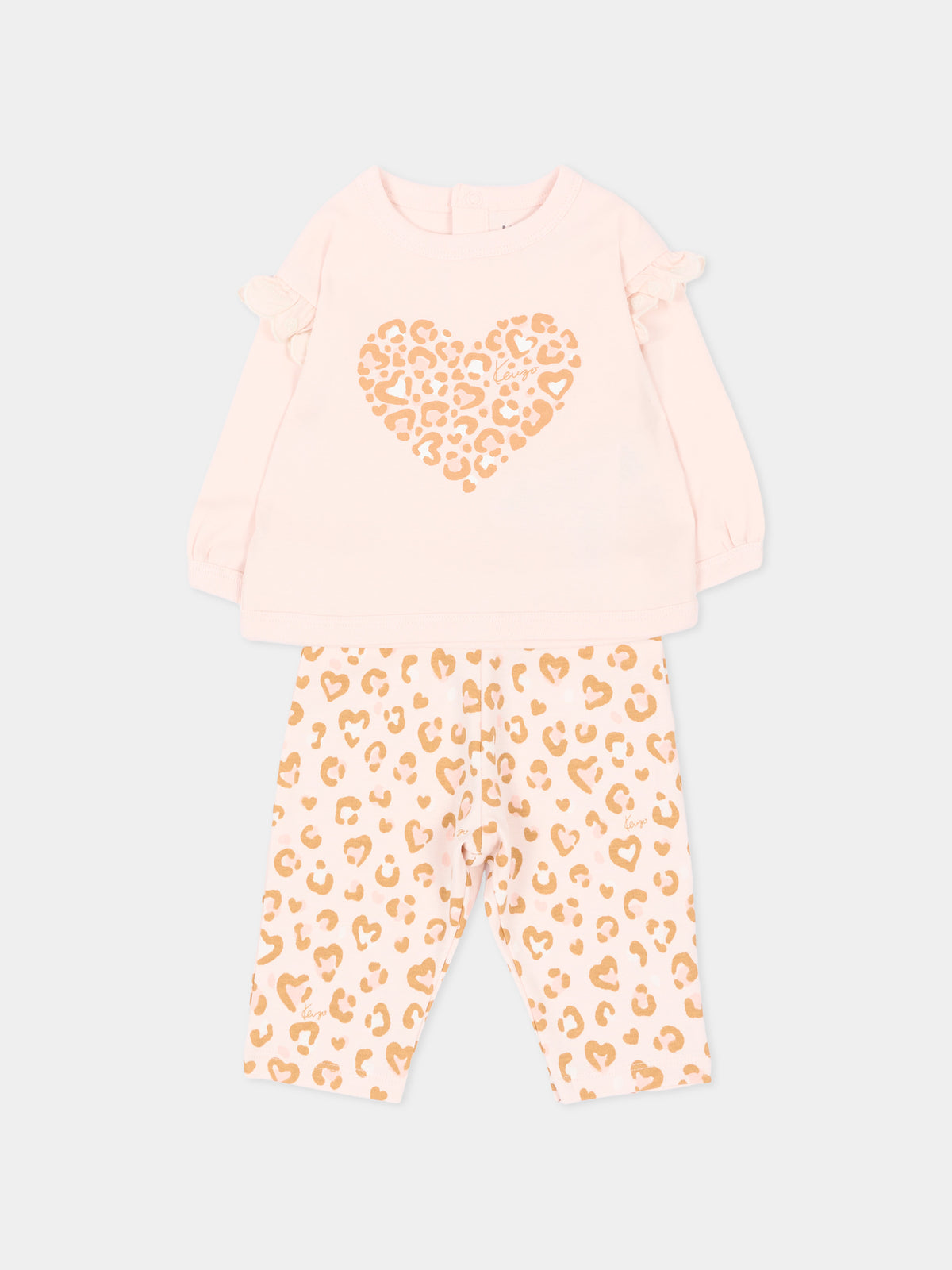 Completo nascita rosa per neonata con cuore,Kenzo Kids,K62096 43B