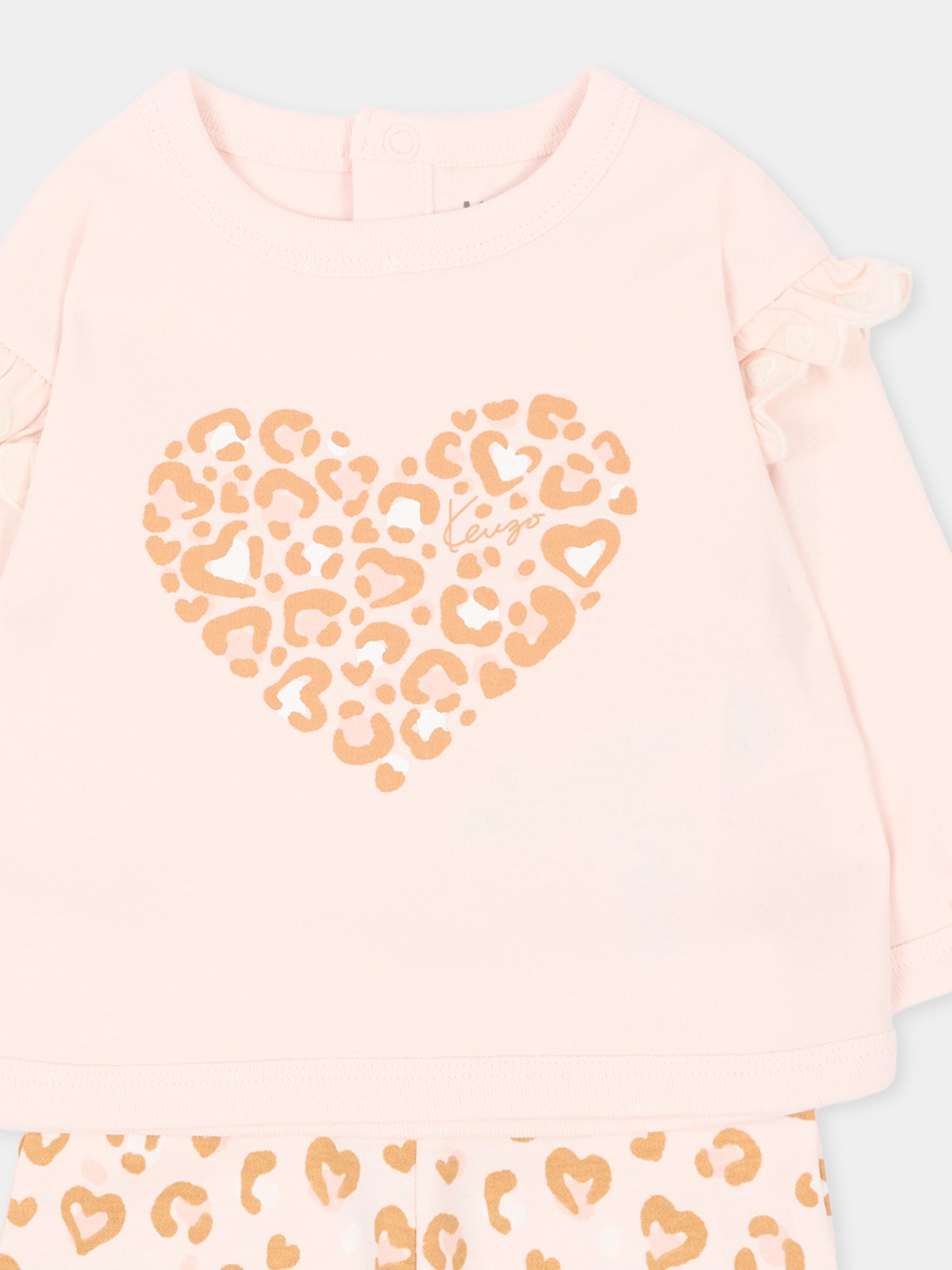 Completo nascita rosa per neonata con cuore,Kenzo Kids,K62096 43B