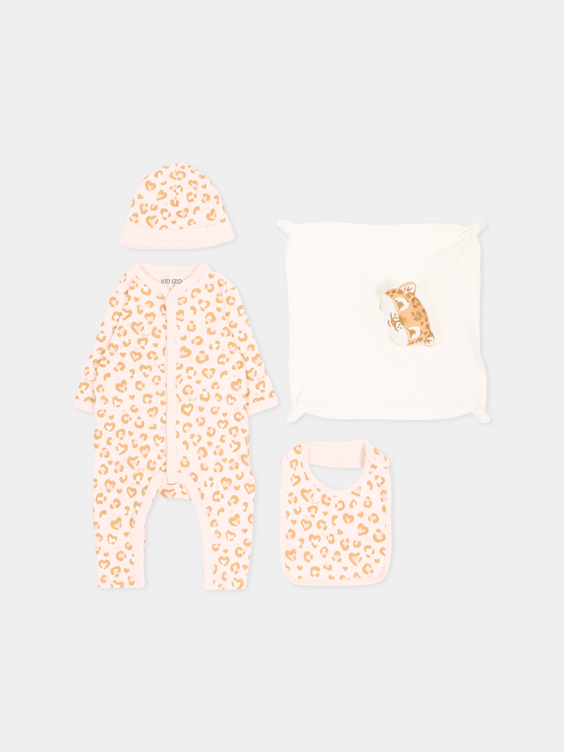 Set Tutine rosa per neonata stampato,Kenzo Kids,K62098 43B