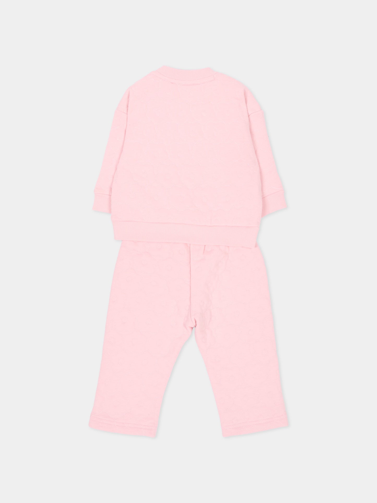 Completo sportivo lungo rosa con logo,Kenzo Kids,K62117 44F