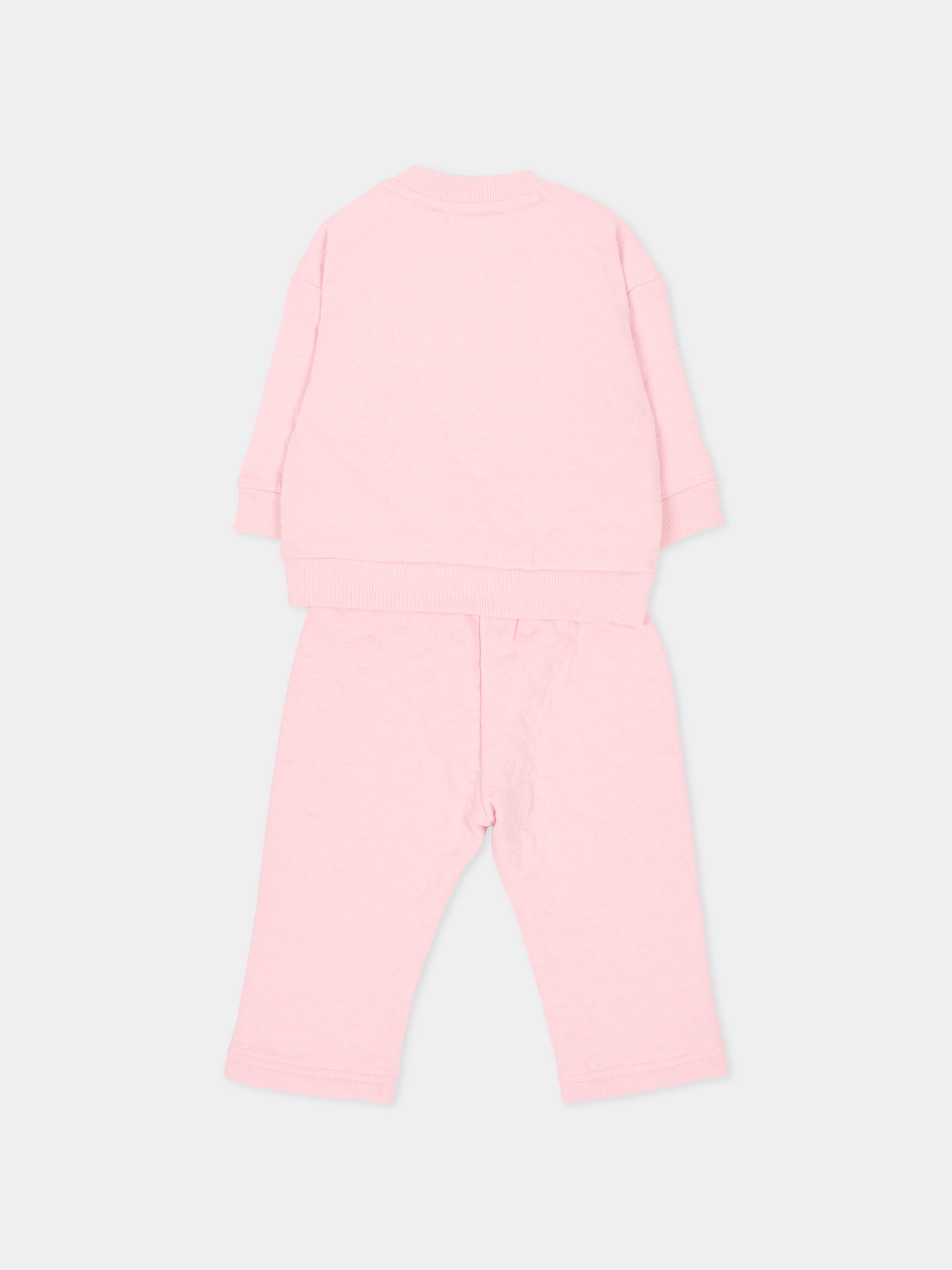 Completo sportivo lungo rosa con logo,Kenzo Kids,K62117 44F