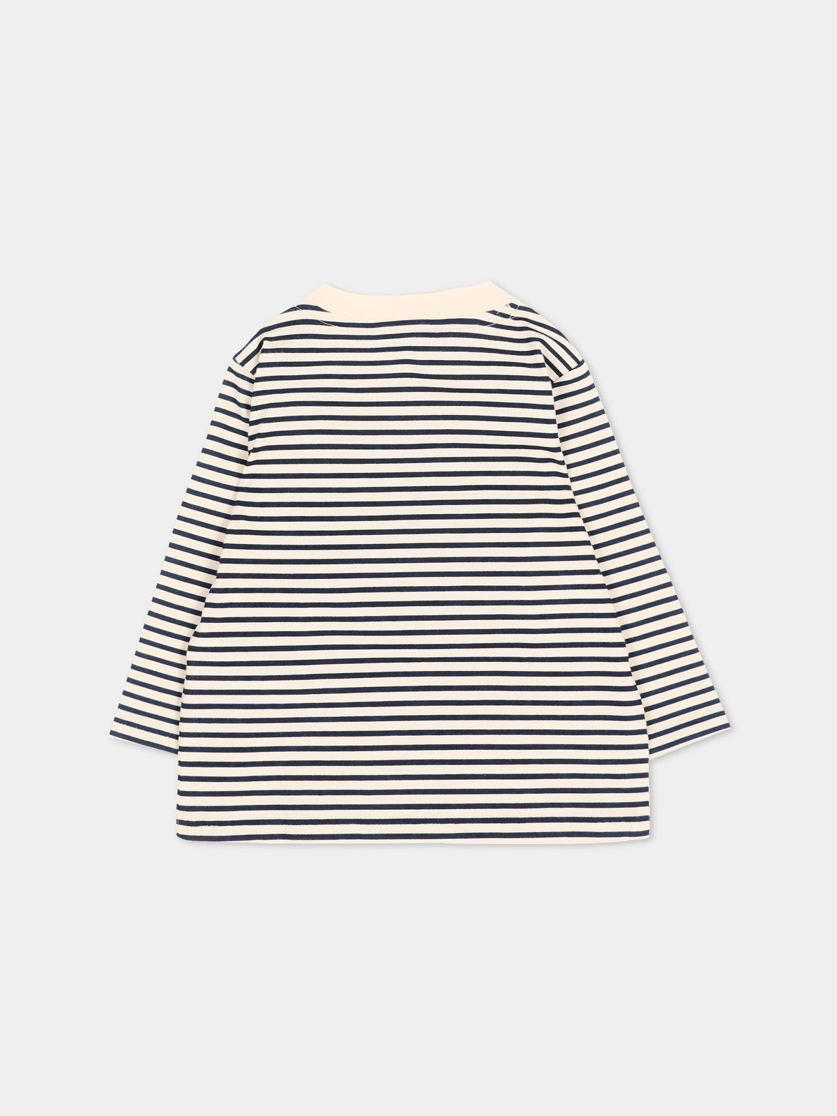 T-shirt a manica lunga blu a righe,Kenzo Kids,K62130 21G